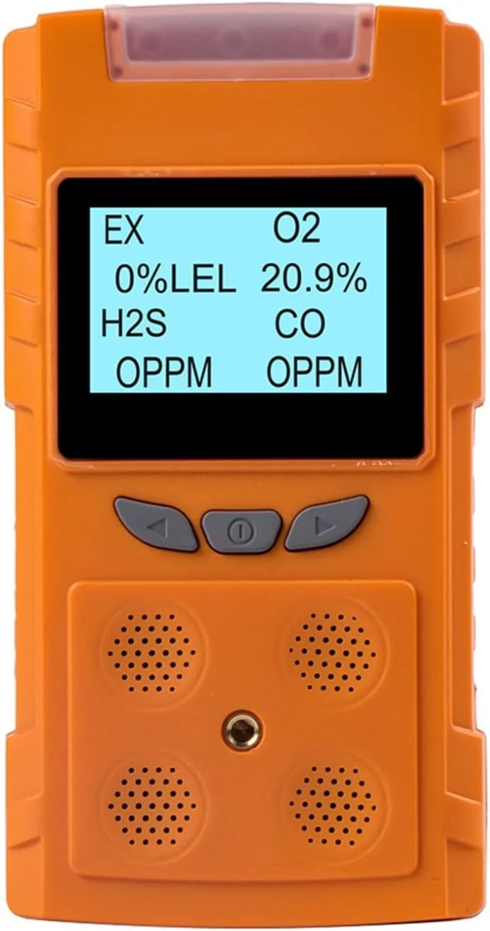 دستگاه تشخیص گاز، 4 در 1 O2 CO H2S EX، آشکارساز گاز چندگانه قابل حمل، اکسیژن، هیدروژن، سولفید کربن، مونوکسید کربن، آشکارساز نشت گاز قابل اشتعال