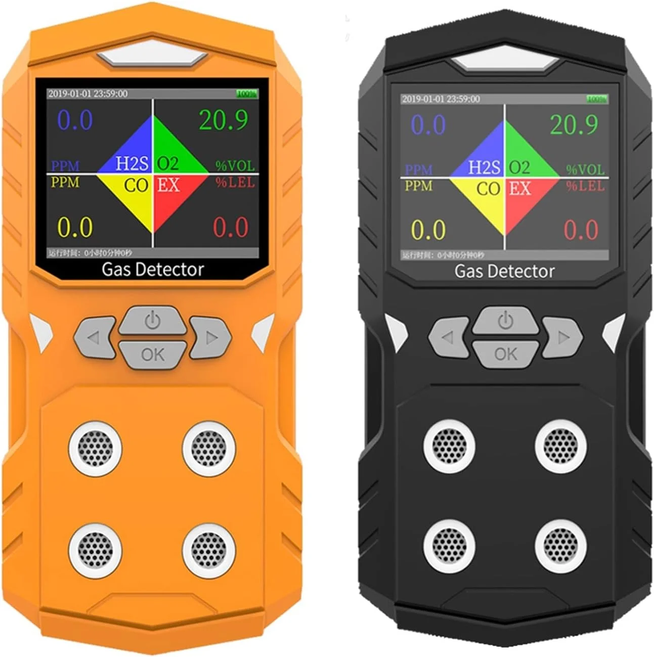 دتکتور گاز، O2 H2S CO EX 4 در 1 صفحه نمایش رنگی ترکیبی مفید برای تشخیص نشت گاز چندگانه با آلارم (پمپ مکش) دتکتور گاز، O2 H2S CO EX 4 در 1 صفحه نمایش رنگی ترکیبی مفید برای تشخیص نشت گاز چندگانه با آلارم (پمپ مکش)