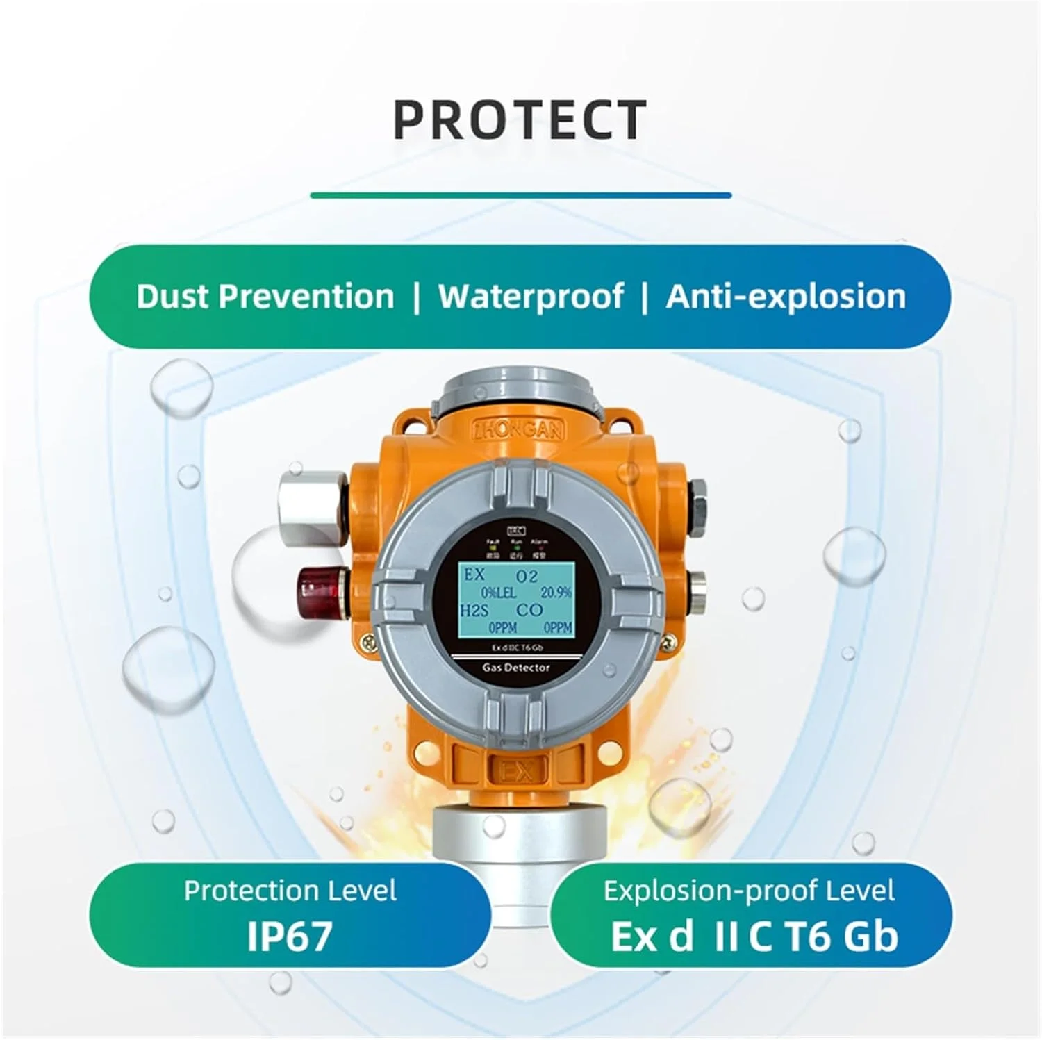 دتکتور گاز، آشکارساز گاز نقطه ای برای استفاده صنعتی و تجاری GTYQ-S400 آشکارساز آلارم گاز ثابت آنلاین دتکتور گاز، آشکارساز گاز نقطه ای برای استفاده صنعتی و تجاری GTYQ-S400 آشکارساز آلارم گاز ثابت آنلاین