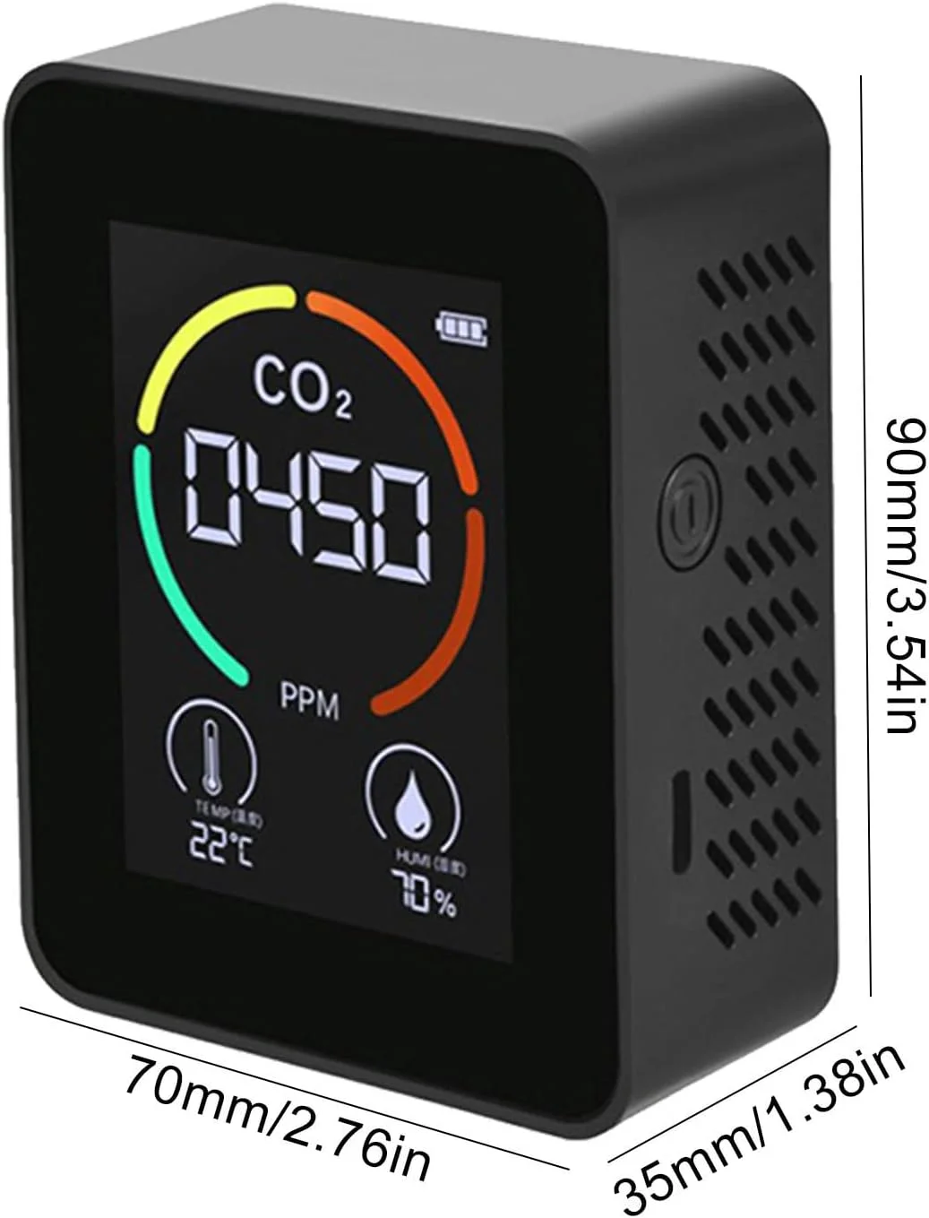 مانیتور کیفیت هوا دی اکسید کربن CO2 | مانیتور کیفیت هوای داخلی قابل حمل CO2 - تستر رطوبت نسبی دما برای خودرو، باشگاه، اتاق ها