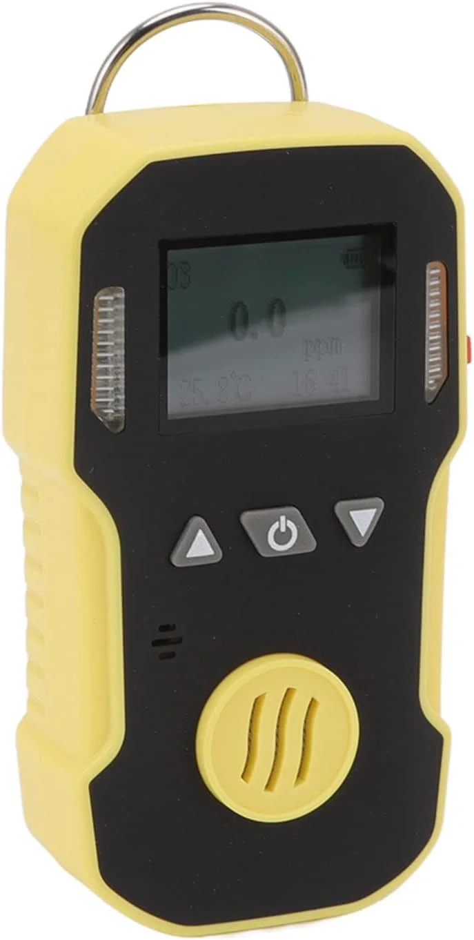 دستگاه تشخیص گاز ازن AJWYSOI O3، ردیاب ازن قابل حمل با گیره پشتی USB 5V ABS صفحه نمایش HD برای فضای باز