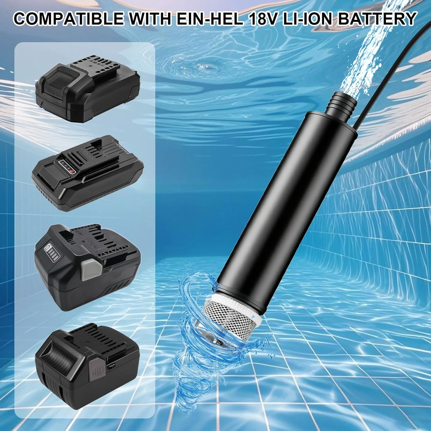 پمپ آب کوچک Behogan برای باتری لیتیوم یونی Einhell PXC 18 V، با دبی 30 لیتر در دقیقه، 4500 دور در دقیقه، پمپ شناور برای باتری Einhell 18 V پمپ آب کثیف، برای باغ، گرداب، مخزن، استخر، آکواریوم (بدون باتری) پمپ آب کوچک Behogan برای باتری لیتیوم یونی Einhell PXC 18 V، با دبی 30 لیتر در دقیقه، 4500 دور در دقیقه، پمپ شناور برای باتری Einhell 18 V پمپ آب کثیف، برای باغ، گرداب، مخزن، استخر، آکواریوم (بدون باتری)