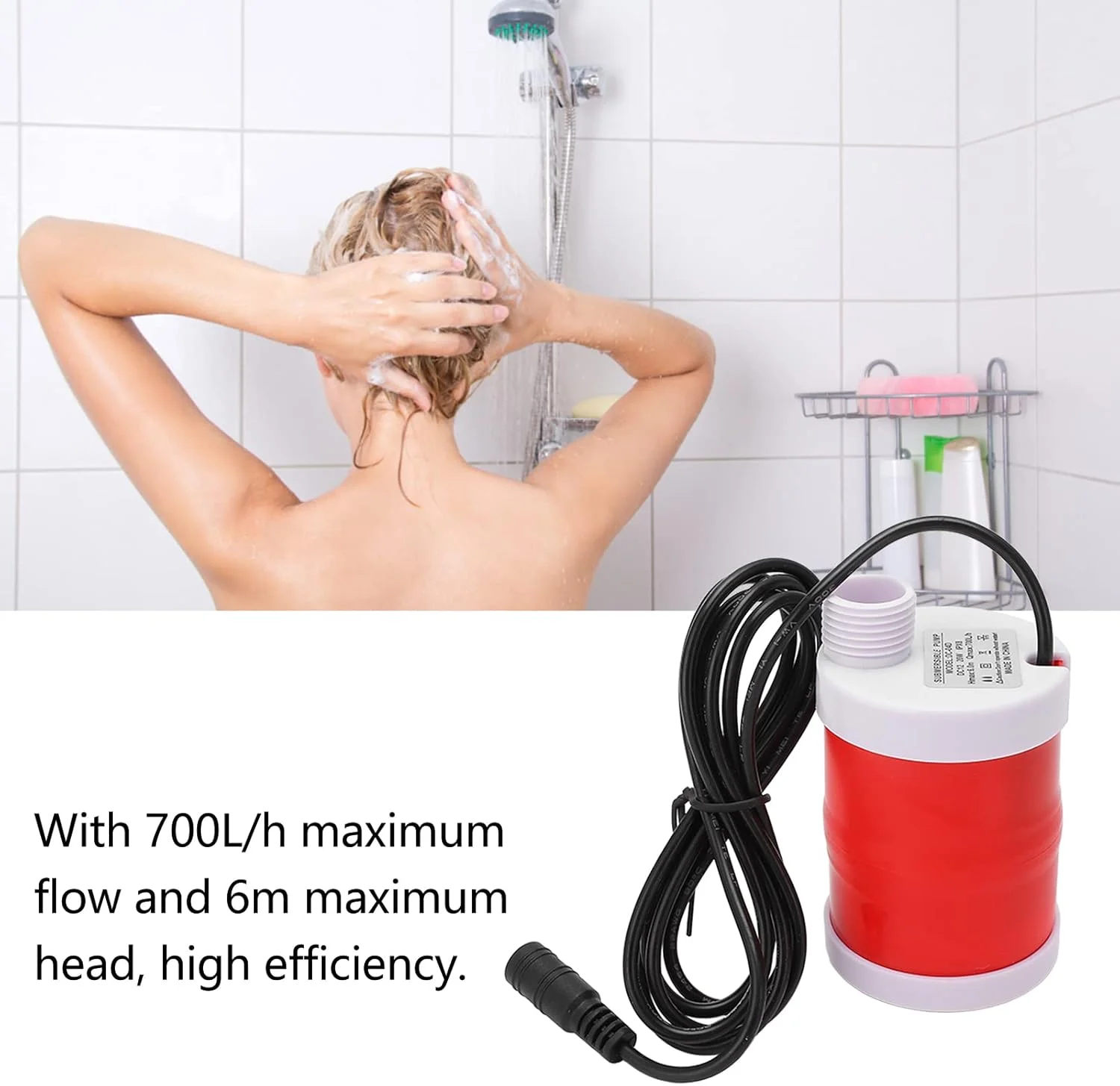 پمپ آب شناور 12 ولت Telituny، 20 وات، نرخ جریان 700 لیتر در ساعت با ارتفاع 6 متر، IPX8، جنس ABS برای آکواریوم، باغ، کمپینگ و انتقال آب در فضای باز پمپ آب شناور 12 ولت Telituny، 20 وات، نرخ جریان 700 لیتر در ساعت با ارتفاع 6 متر، IPX8، جنس ABS برای آکواریوم، باغ، کمپینگ و انتقال آب در فضای باز