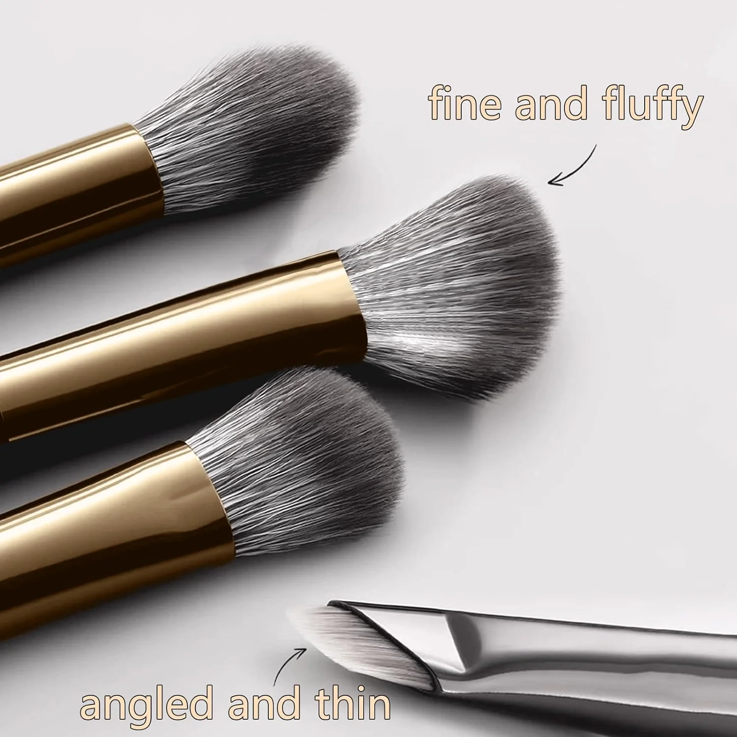 ست براش سایه چشم دو طرفه، ست براش آرایشی کابوکی، براش زاویه دار کرم پودر، براش کانتور بینی و صورت، براش ترکیب سایه ابرو و خط چشم، کیت آرایشی مسافرتی با آینه فشرده قابل حمل، 5 تکه طلایی ست براش سایه چشم دو طرفه، ست براش آرایشی کابوکی، براش زاویه دار کرم پودر، براش کانتور بینی و صورت، براش ترکیب سایه ابرو و خط چشم، کیت آرایشی مسافرتی با آینه فشرده قابل حمل، 5 تکه طلایی