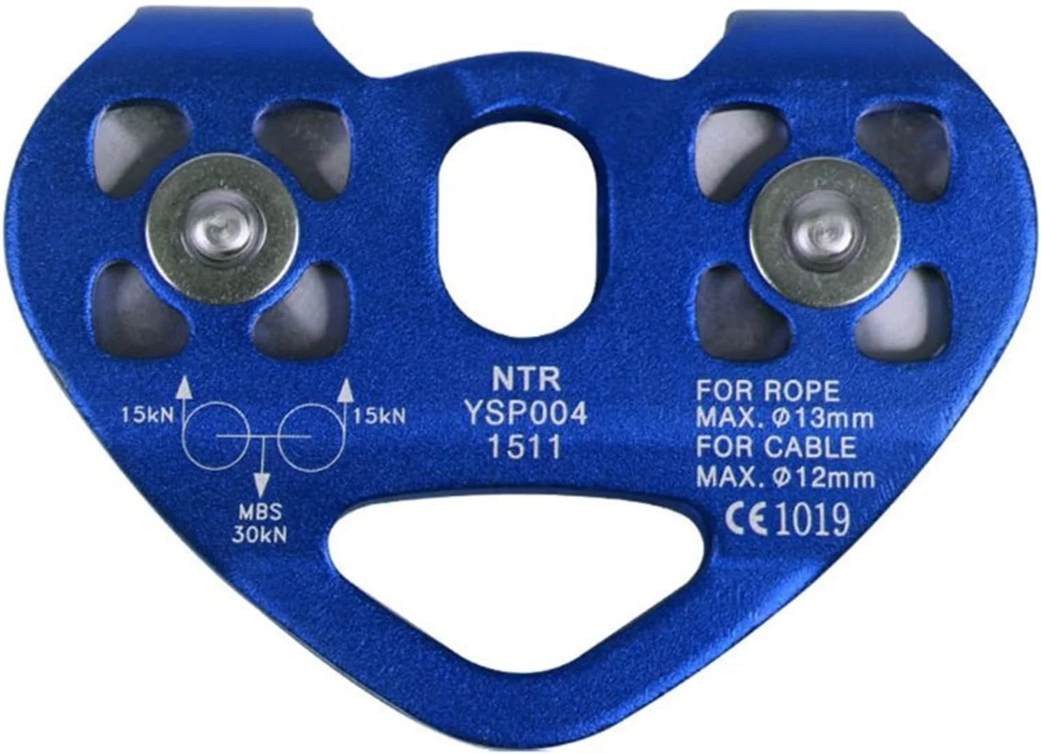 قرقره دوبل UTOYA، قرقره ترولی آلومینیومی برای صخره نوردی، کوهنوردی و نجات (رنگ: Hortel)