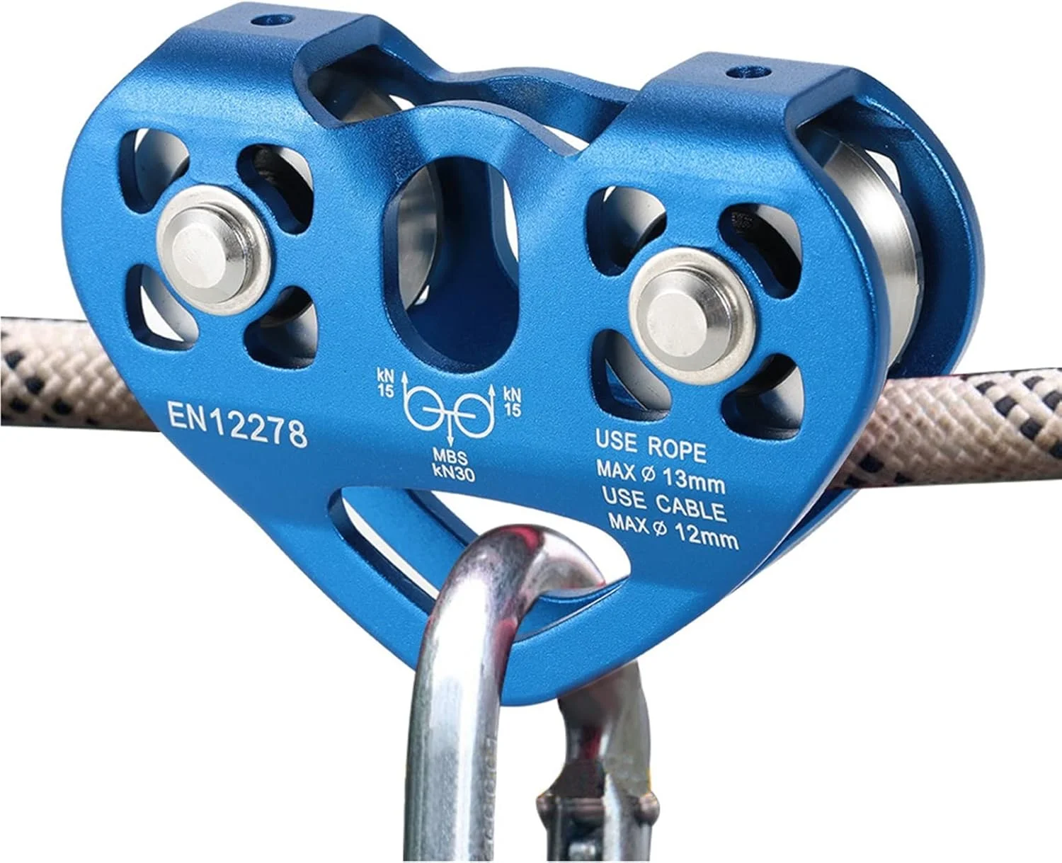 قرقره کابل UTOYA با بلبرینگ، لوازم جانبی سنگ نوردی در فضای باز، غارنوردی، نجات، قرقره آلیاژ آلومینیوم (رنگ: آبی تیره)