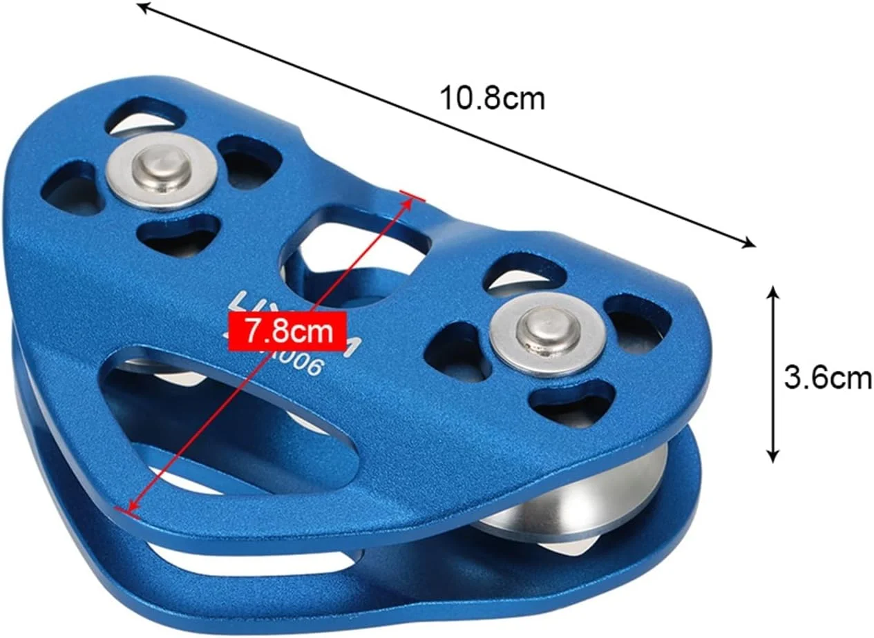 قرقره کابل UTOYA با بلبرینگ، لوازم جانبی سنگ نوردی در فضای باز، غارنوردی، نجات، قرقره آلیاژ آلومینیوم (رنگ: آبی تیره)