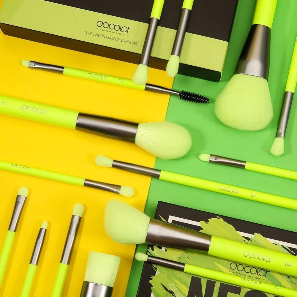 ست برس آرایشی 15 تکه Docolor، برس های آرایشی ممتاز، هدیه، برس کرم پودر کابوکی مصنوعی، ترکیب کننده، برس پودر صورت، رژگونه، کانسیلر، برس سایه چشم، ست برس آرایشی حرفه ای، سبز نئونی ست برس آرایشی 15 تکه Docolor، برس های آرایشی ممتاز، هدیه، برس کرم پودر کابوکی مصنوعی، ترکیب کننده، برس پودر صورت، رژگونه، کانسیلر، برس سایه چشم، ست برس آرایشی حرفه ای، سبز نئونی
