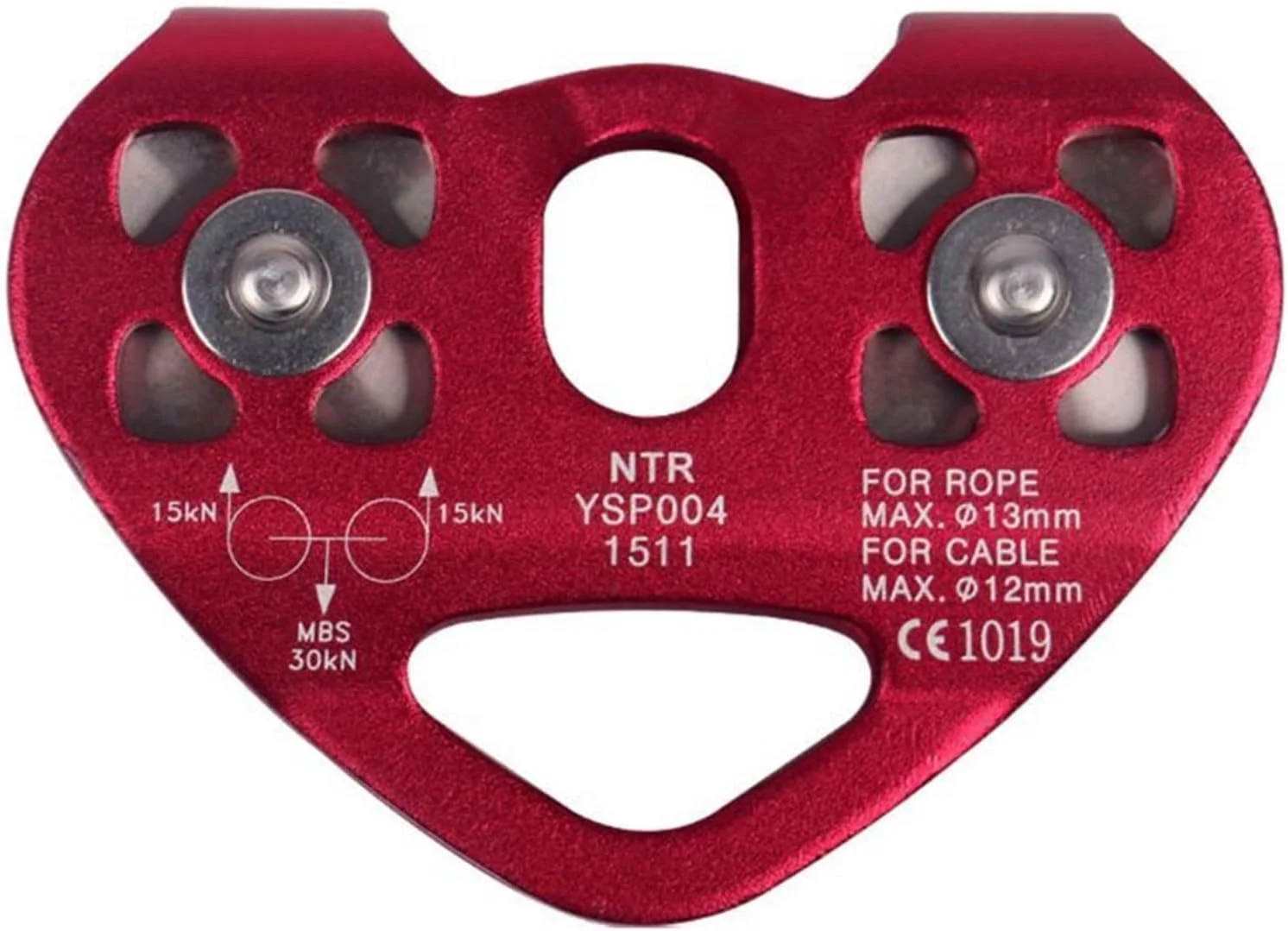 قرقره دوبل UTOYA، قرقره ترولی آلومینیومی برای صخره نوردی، کوهنوردی و نجات (رنگ: Y)