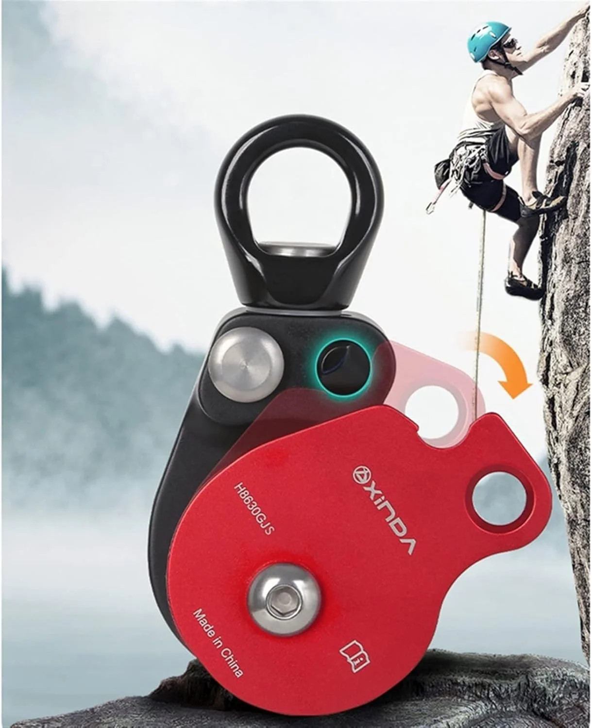 قرقره UTOYA، چرخ جهانی، قرقره آویز طناب سنگ نوردی در فضای باز، حلقه قرقره، اتصال جهانی، قرقره دوبل، حلقه چرخان صفحه جانبی