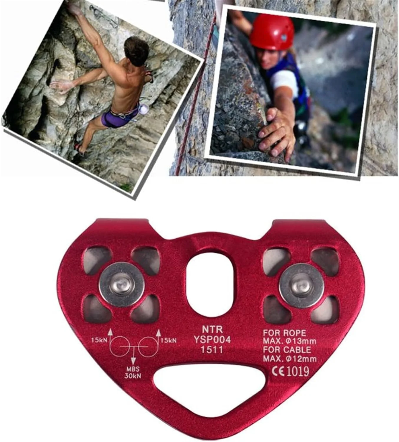 قرقره دوتایی UTOYA، قرقره ترولی آلومینیومی، زیپ لاین، صخره نوردی، کوهنوردی، نجات، بالابر تاندم، کمپینگ، پیاده روی (رنگ: Y)