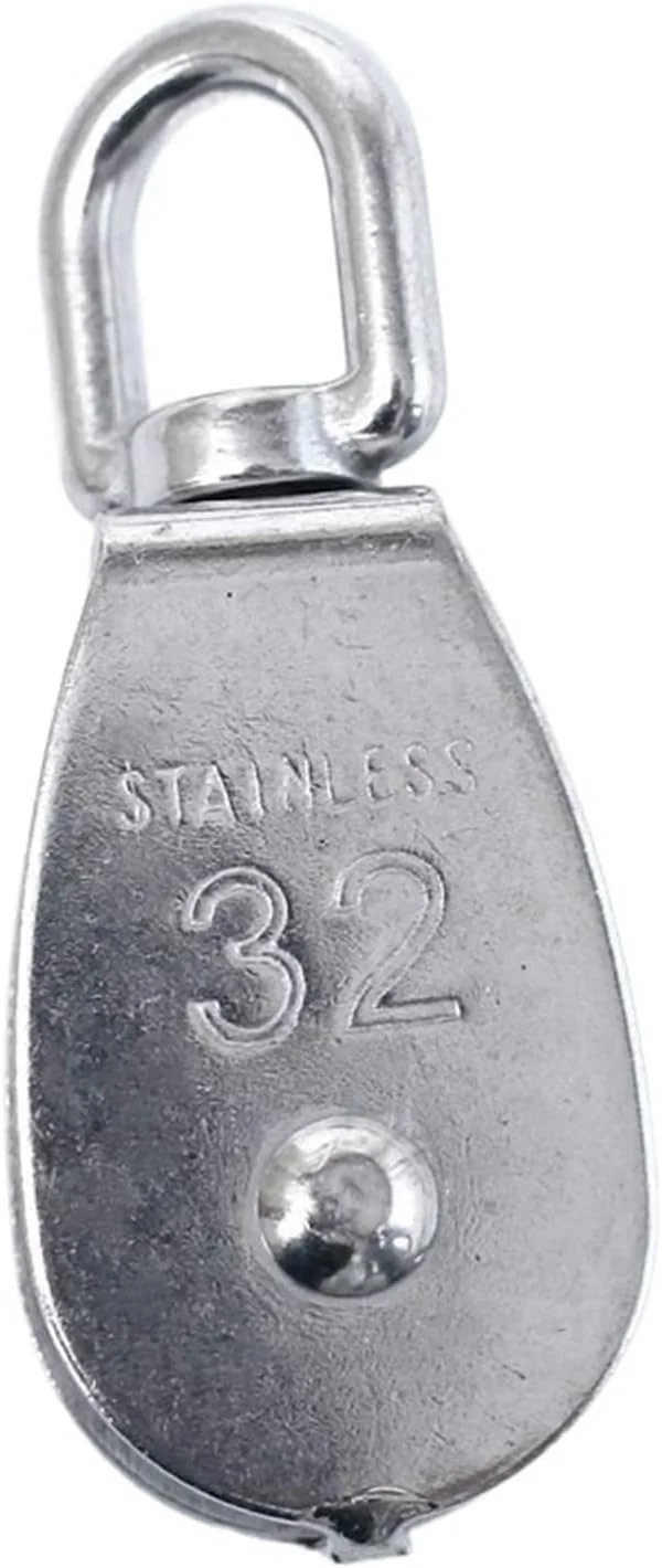 قرقره UTOYA با کیفیت بالا، فولاد ضد زنگ، سنگین، تک چرخ، قرقره طناب بالابر گردان