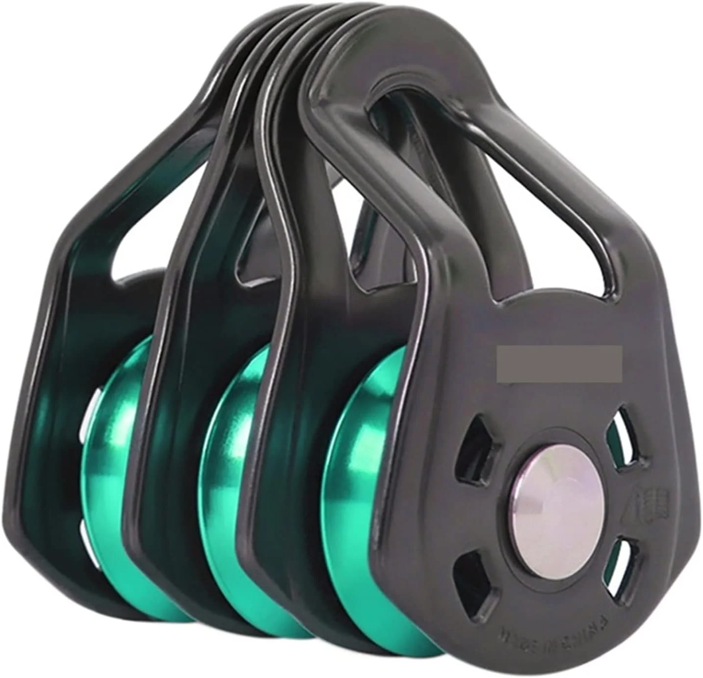 قرقره UTOYA سه قرقره ای طناب کشویی در فضای باز، طناب بالابر، حمل و نقل طناب راه، گروه قرقره نجات سنگ نوردی (رنگ: سبز خاکستری)