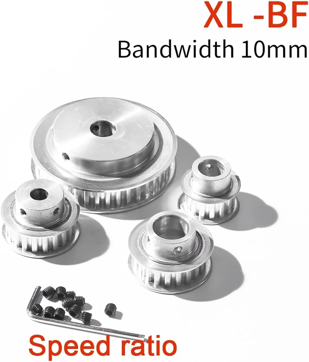 مجموعه قرقره آلومینیومی UTOYA، واحد دنده موتور قرقره انتقال مکانیکی (سایز: XL40T سوراخ 10 میلی متر، رنگ: برای عرض تسمه 10 میلی متر) مجموعه قرقره آلومینیومی UTOYA، واحد دنده موتور قرقره انتقال مکانیکی (سایز: XL40T سوراخ 10 میلی متر، رنگ: برای عرض تسمه 10 میلی متر)