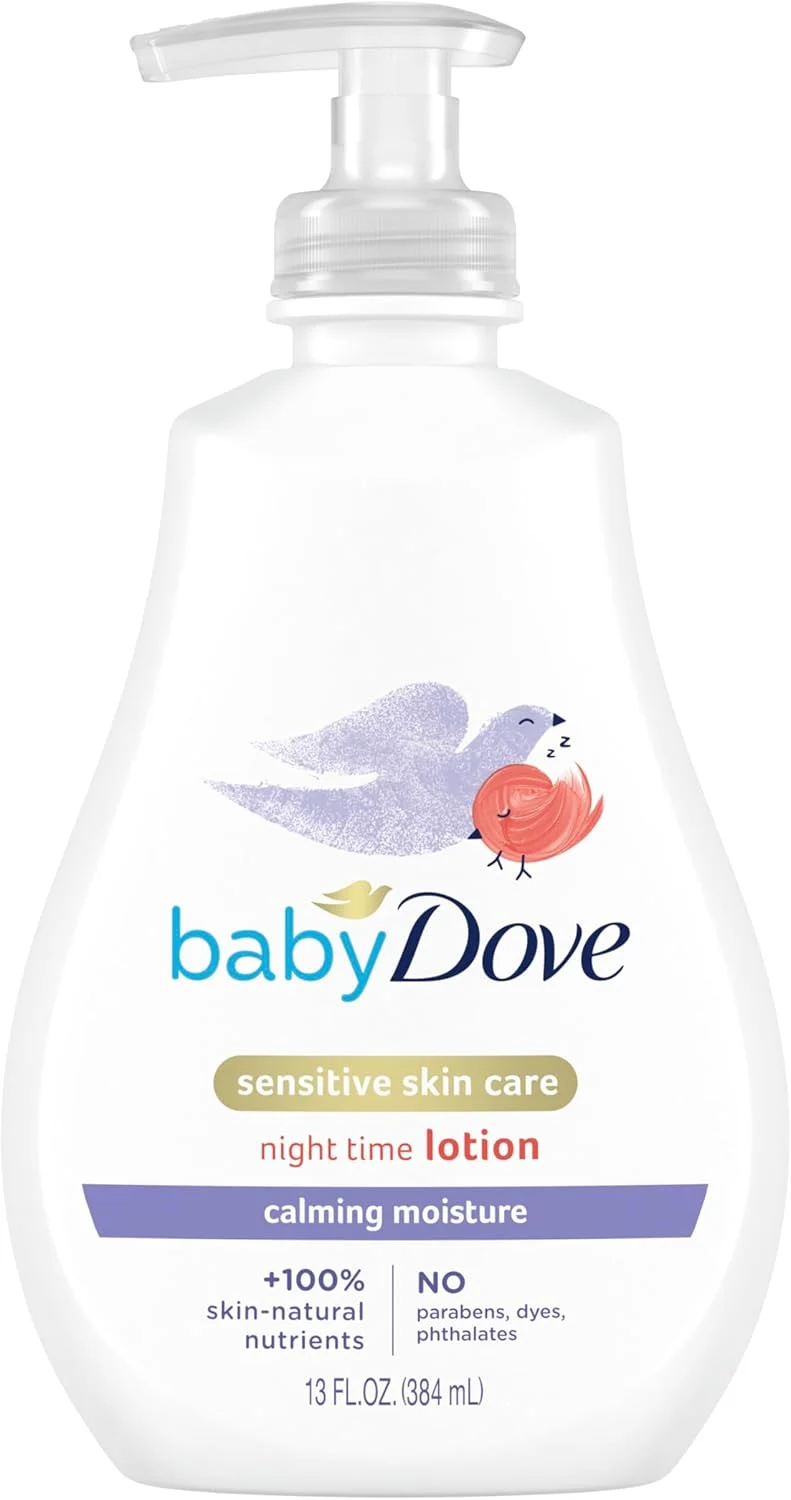لوسیون کودک Baby Dove مراقبت از پوست حساس، لوسیون معطر آرامش بخش، مرطوب کننده تسکین دهنده، ضد حساسیت و تست شده توسط متخصص پوست، 384 میلی لیتر