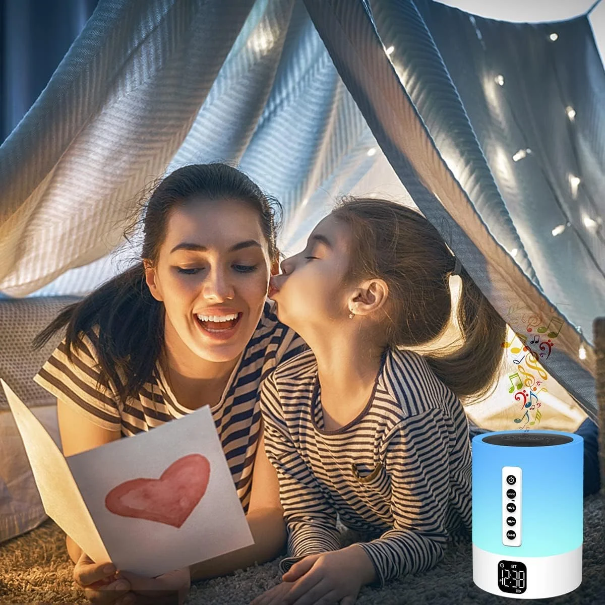 اسپیکر بلوتوثی KASTWAVE با چراغ خواب و دستگاه نویز سفید: چراغ کنار تختی لمسی، ساعت زنگ دار، چراغ رومیزی چند رنگ - هدیه کریسمس ایده آل برای نوجوانان، کودکان، زنان و مردان اسپیکر بلوتوثی KASTWAVE با چراغ خواب و دستگاه نویز سفید: چراغ کنار تختی لمسی، ساعت زنگ دار، چراغ رومیزی چند رنگ - هدیه کریسمس ایده آل برای نوجوانان، کودکان، زنان و مردان