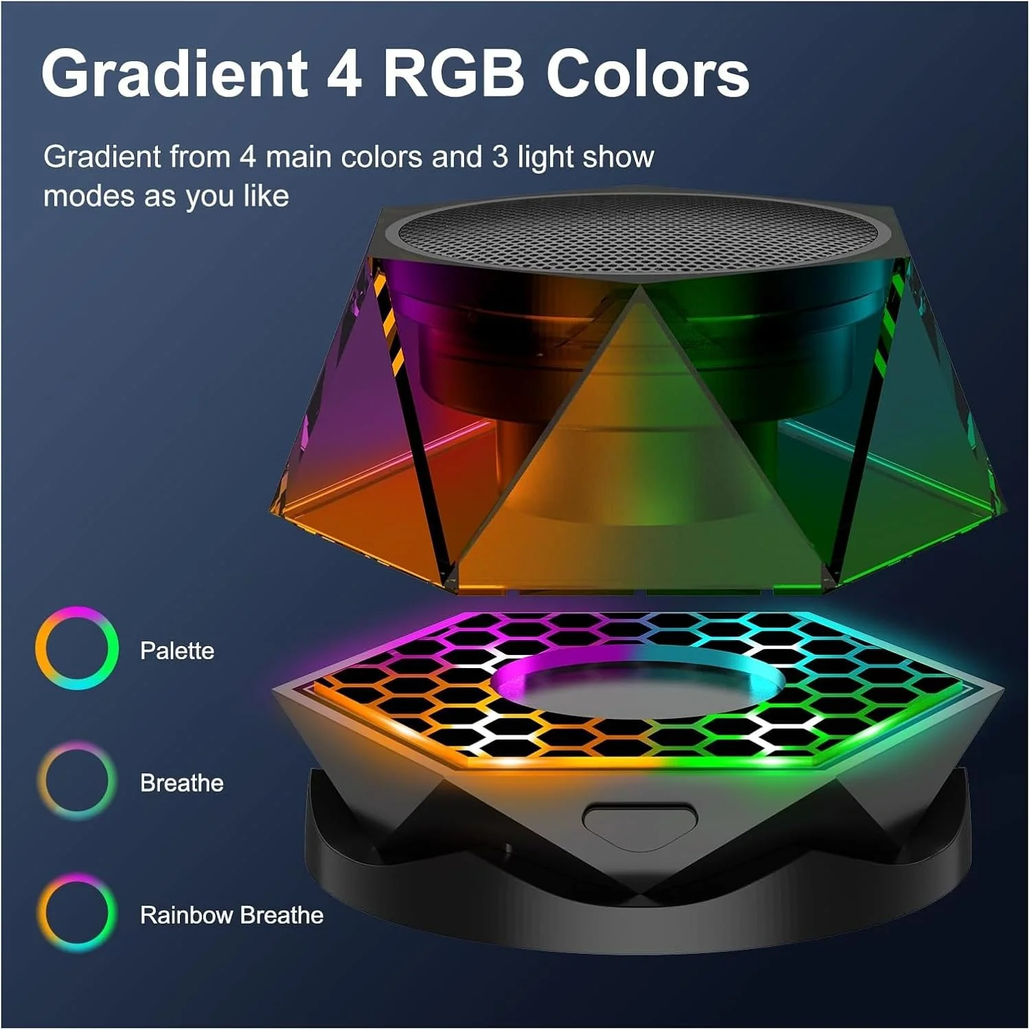 اسپیکر بلوتوثی مغناطیسی قابل حمل KASTWAVE با نمایش نور RGB، اسپیکر بی سیم جمع و جور برای آیفون و اندروید، جفت سازی TWS و پایه تلفن اسپیکر بلوتوثی مغناطیسی قابل حمل KASTWAVE با نمایش نور RGB، اسپیکر بی سیم جمع و جور برای آیفون و اندروید، جفت سازی TWS و پایه تلفن