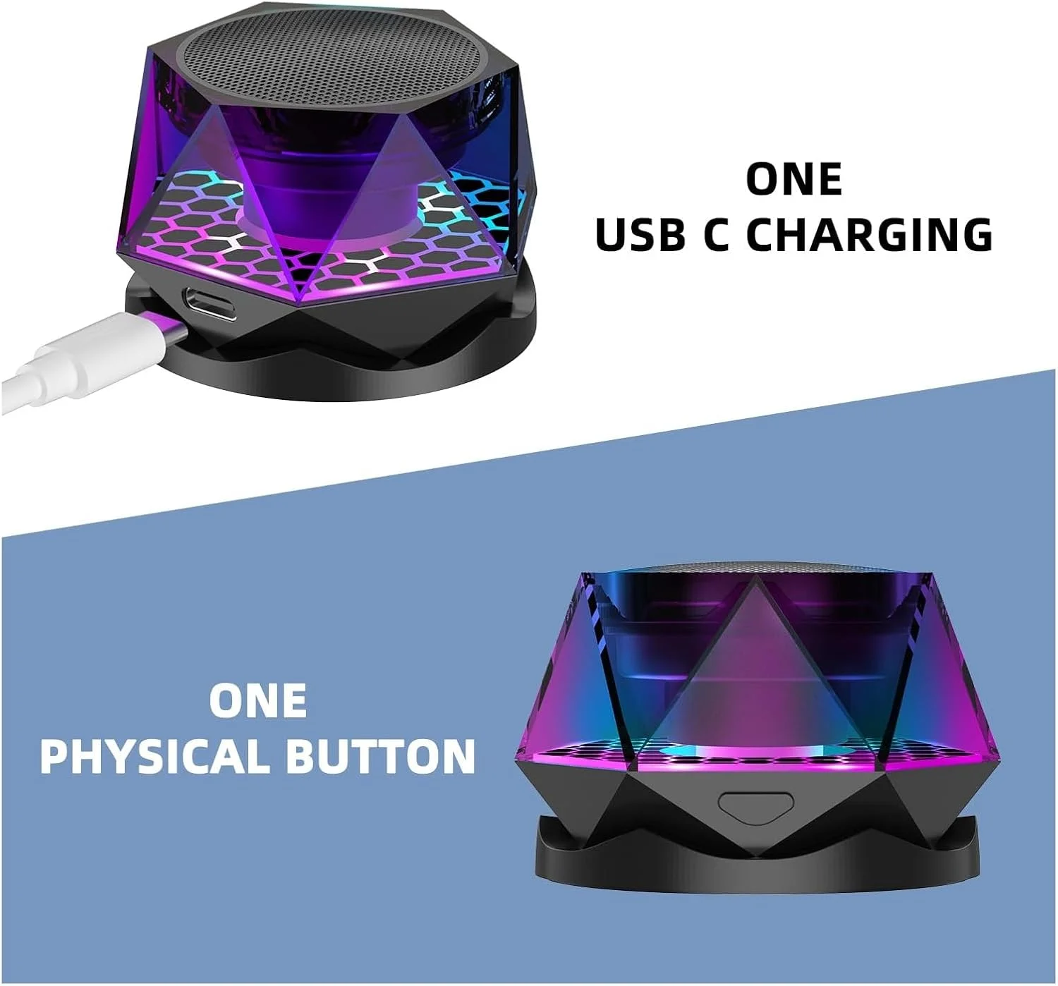 اسپیکر بلوتوثی مغناطیسی قابل حمل KASTWAVE با نمایش نور RGB، اسپیکر بی سیم جمع و جور برای آیفون و اندروید، جفت سازی TWS و پایه تلفن اسپیکر بلوتوثی مغناطیسی قابل حمل KASTWAVE با نمایش نور RGB، اسپیکر بی سیم جمع و جور برای آیفون و اندروید، جفت سازی TWS و پایه تلفن