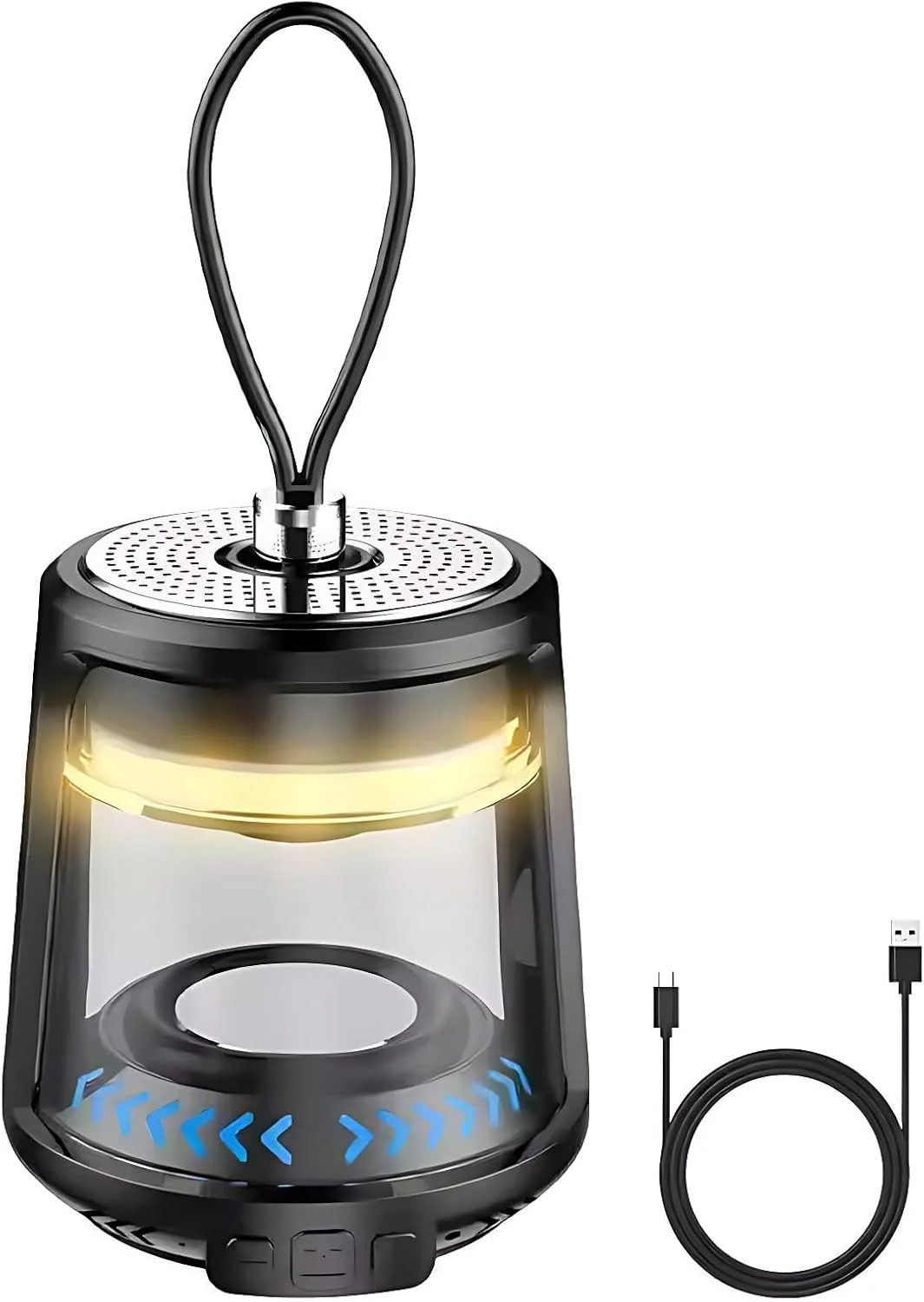 چراغ بلندگوی بلوتوثی قابل حمل 2 در 1، ضد آب، چراغ LED قابل شارژ با پایه مغناطیسی، میکروفون HD برای تماس هندزفری، سیستم صوتی بی سیم سبک