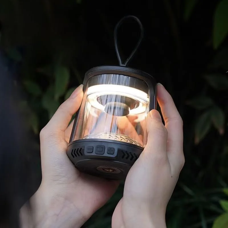 چراغ بلندگوی بلوتوثی قابل حمل 2 در 1، ضد آب، چراغ LED قابل شارژ با پایه مغناطیسی، میکروفون HD برای تماس هندزفری، سیستم صوتی بی سیم سبک چراغ بلندگوی بلوتوثی قابل حمل 2 در 1، ضد آب، چراغ LED قابل شارژ با پایه مغناطیسی، میکروفون HD برای تماس هندزفری، سیستم صوتی بی سیم سبک