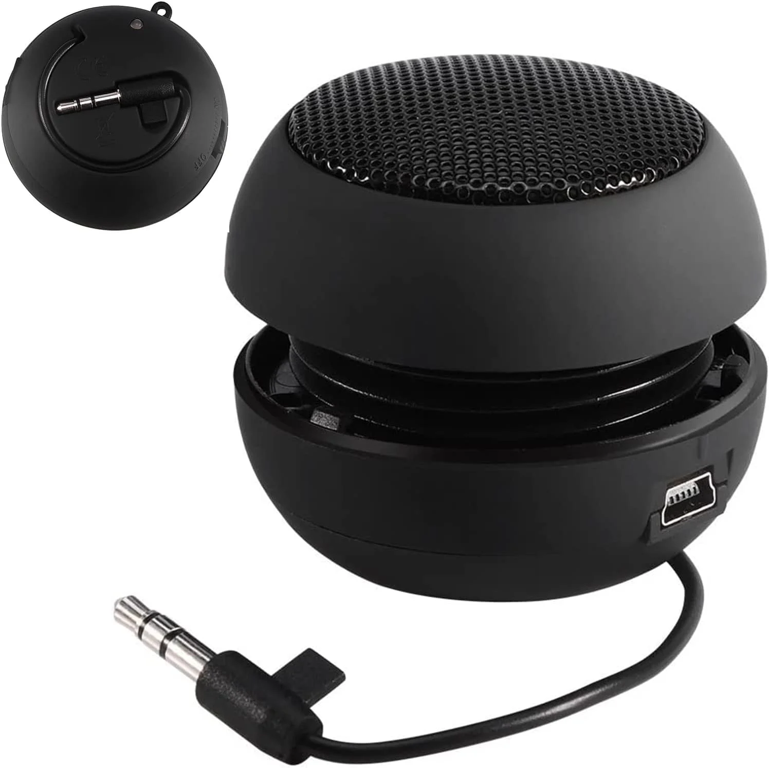 اسپیکر مینی KASTWAVE، اسپیکر قابل حمل با جک صوتی AUX 3.5 میلی‌متری داخلی، صدای استریو HD، اسپیکر قابل شارژ در فضای باز برای آیپد/تلفن هوشمند/کامپیوتر