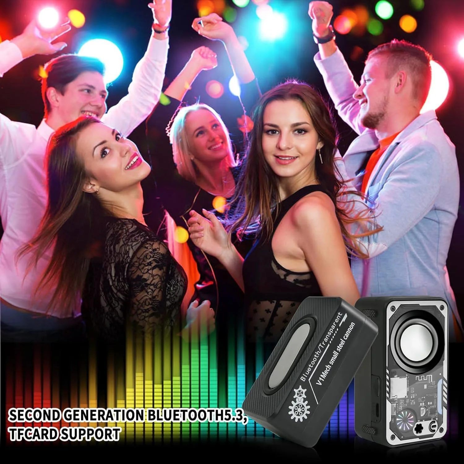 اسپیکر بلوتوثی قابل حمل با چراغ های RGB، اسپیکر بی سیم کوچک 5 واتی با صدای شفاف - ایده های هدیه برای مردان/زنان/نوجوانان - پشتیبانی از TWS/TF Card، طراحی قابل حمل و شفاف اسپیکر بلوتوثی قابل حمل با چراغ های RGB، اسپیکر بی سیم کوچک 5 واتی با صدای شفاف - ایده های هدیه برای مردان/زنان/نوجوانان - پشتیبانی از TWS/TF Card، طراحی قابل حمل و شفاف