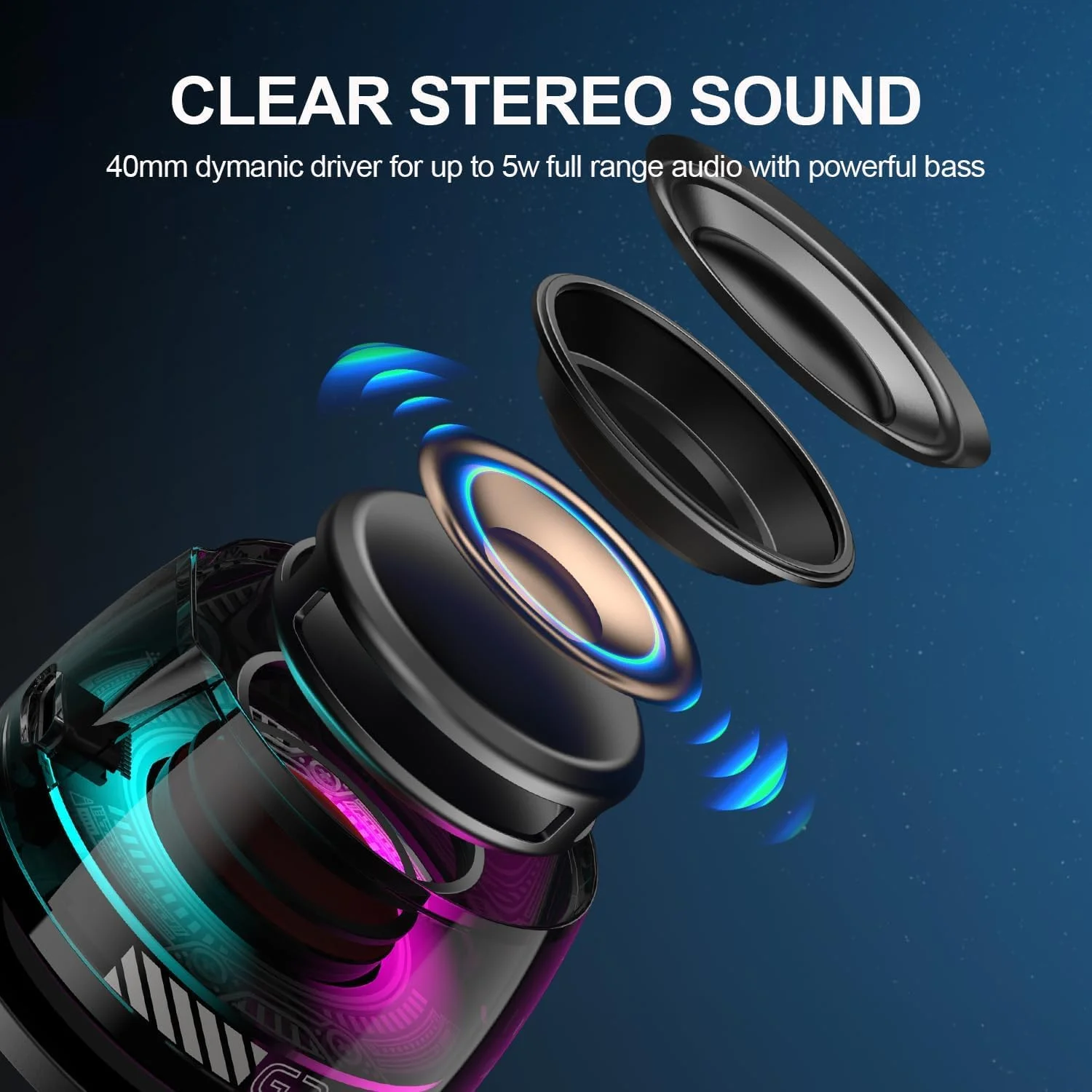 اسپیکر بلوتوثی مغناطیسی KASTWAVE G100، مینی اسپیکر بی سیم 5 واتی با بلوتوث 5.3، نور RGB، حالت بازی، 7 ساعت پخش، پایه تلفن همراه قابل حمل برای آیفون، مسافرت، گلف کارت، مشکی اسپیکر بلوتوثی مغناطیسی KASTWAVE G100، مینی اسپیکر بی سیم 5 واتی با بلوتوث 5.3، نور RGB، حالت بازی، 7 ساعت پخش، پایه تلفن همراه قابل حمل برای آیفون، مسافرت، گلف کارت، مشکی