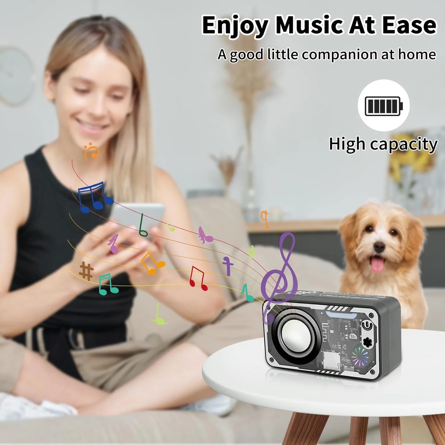 اسپیکر بلوتوثی قابل حمل با چراغ های RGB، اسپیکر بی سیم کوچک 5 واتی با صدای شفاف - ایده های هدیه برای مردان/زنان/نوجوانان - پشتیبانی از TWS/TF Card، طراحی قابل حمل و شفاف اسپیکر بلوتوثی قابل حمل با چراغ های RGB، اسپیکر بی سیم کوچک 5 واتی با صدای شفاف - ایده های هدیه برای مردان/زنان/نوجوانان - پشتیبانی از TWS/TF Card، طراحی قابل حمل و شفاف