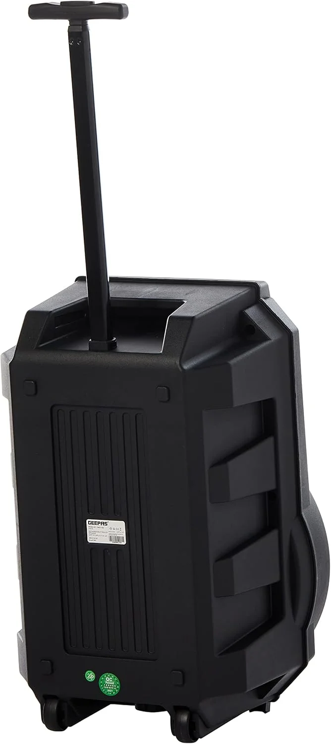 اسپیکر چرخدار قابل شارژ Geepas با میکروفون | کیفیت صدای قدرتمند با توان خروجی 30000W PMPO | حمل آسان با دسته راحت - GMS11188 (بازسازی شده) اسپیکر چرخدار قابل شارژ Geepas با میکروفون | کیفیت صدای قدرتمند با توان خروجی 30000W PMPO | حمل آسان با دسته راحت - GMS11188 (بازسازی شده)