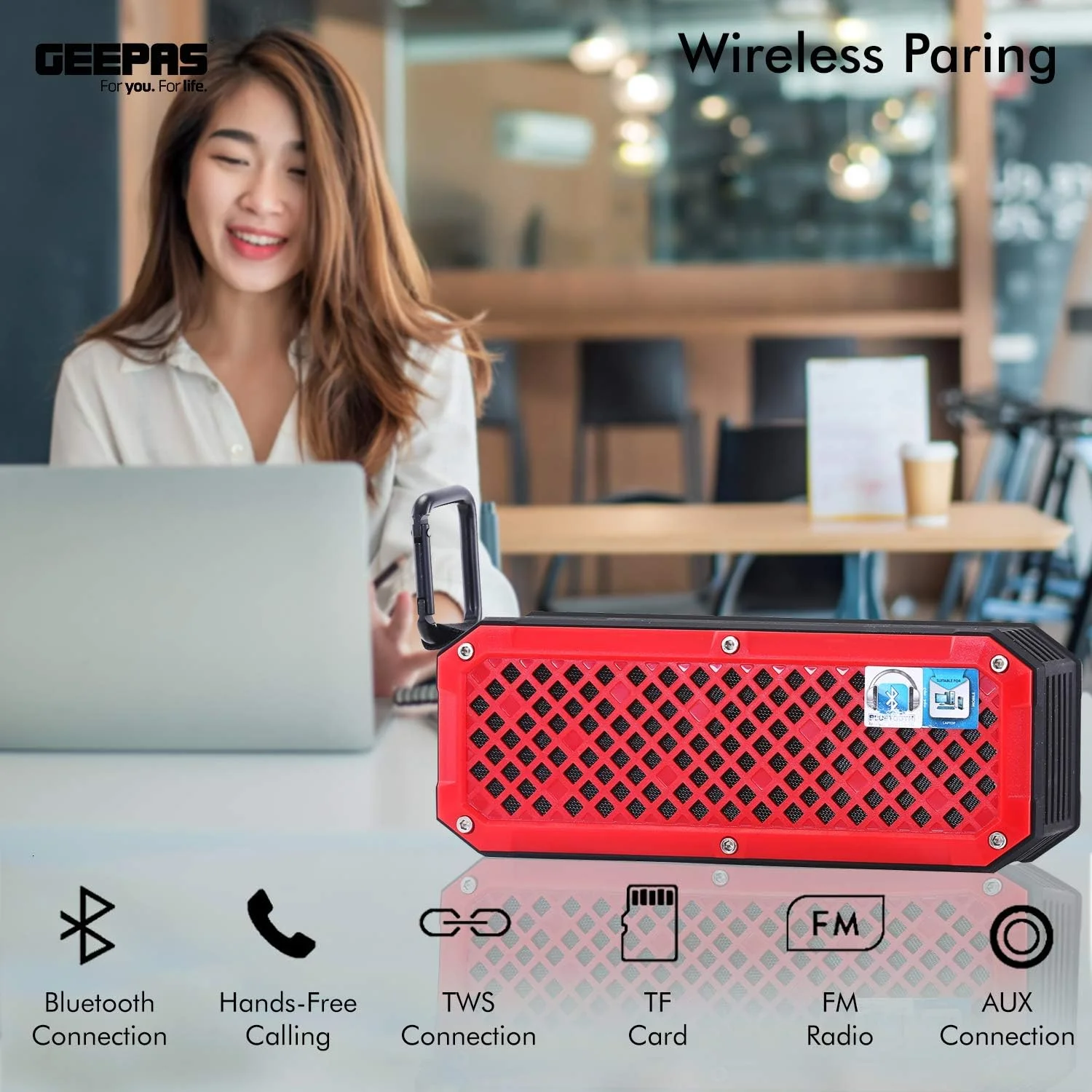 اسپیکر بلوتوثی قابل شارژ Geepas GMS8591، USB اسپیکر بلوتوثی قابل شارژ Geepas GMS8591، USB
