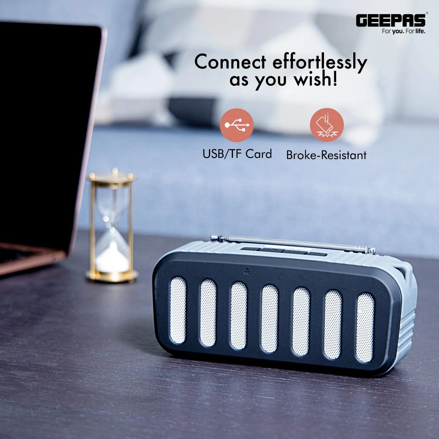 اسپیکر بلوتوثی قابل شارژ Geepas GMS11184 - اسپیکرهای بی سیم قابل حمل با زمان پخش طولانی، باتری 1200 میلی آمپر ساعتی با بیس قدرتمند، پخش کارت TF، AUX، USB - بلندگوی بلند برای مهمانی های خانگی در فضای باز اسپیکر بلوتوثی قابل شارژ Geepas GMS11184 - اسپیکرهای بی سیم قابل حمل با زمان پخش طولانی، باتری 1200 میلی آمپر ساعتی با بیس قدرتمند، پخش کارت TF، AUX، USB - بلندگوی بلند برای مهمانی های خانگی در فضای باز