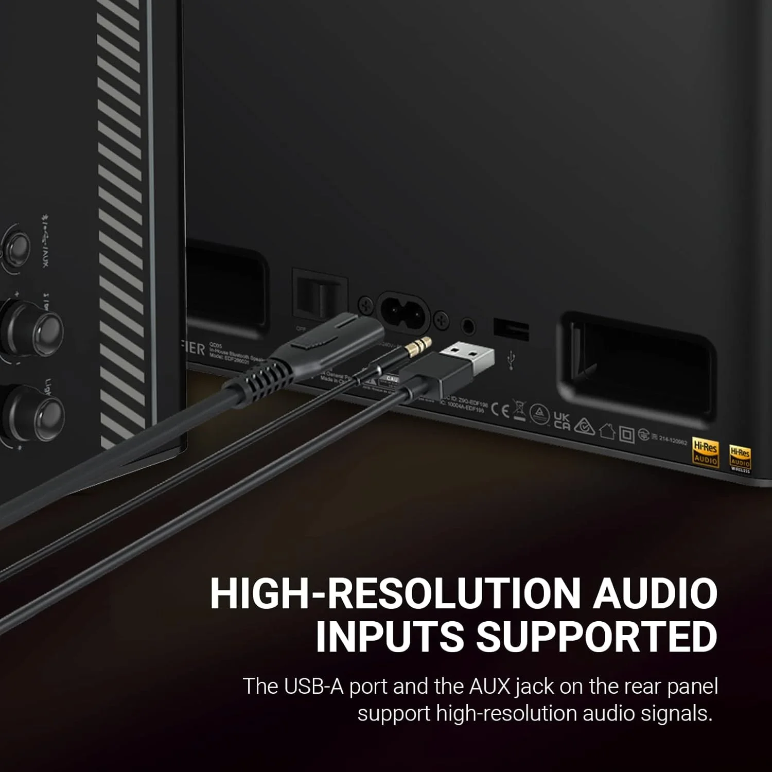 اسپیکر بلوتوث رومیزی Edifier QD35، دارای گواهینامه Hi-Res Audio و Hi-Res Audio Wireless، اسپیکر کامپیوتر با شارژ فوق سریع 35 واتی GaN، جلوه های نورپردازی خیره کننده، اسپیکر خانگی برای تلفن، مشکی اسپیکر بلوتوث رومیزی Edifier QD35، دارای گواهینامه Hi-Res Audio و Hi-Res Audio Wireless، اسپیکر کامپیوتر با شارژ فوق سریع 35 واتی GaN، جلوه های نورپردازی خیره کننده، اسپیکر خانگی برای تلفن، مشکی