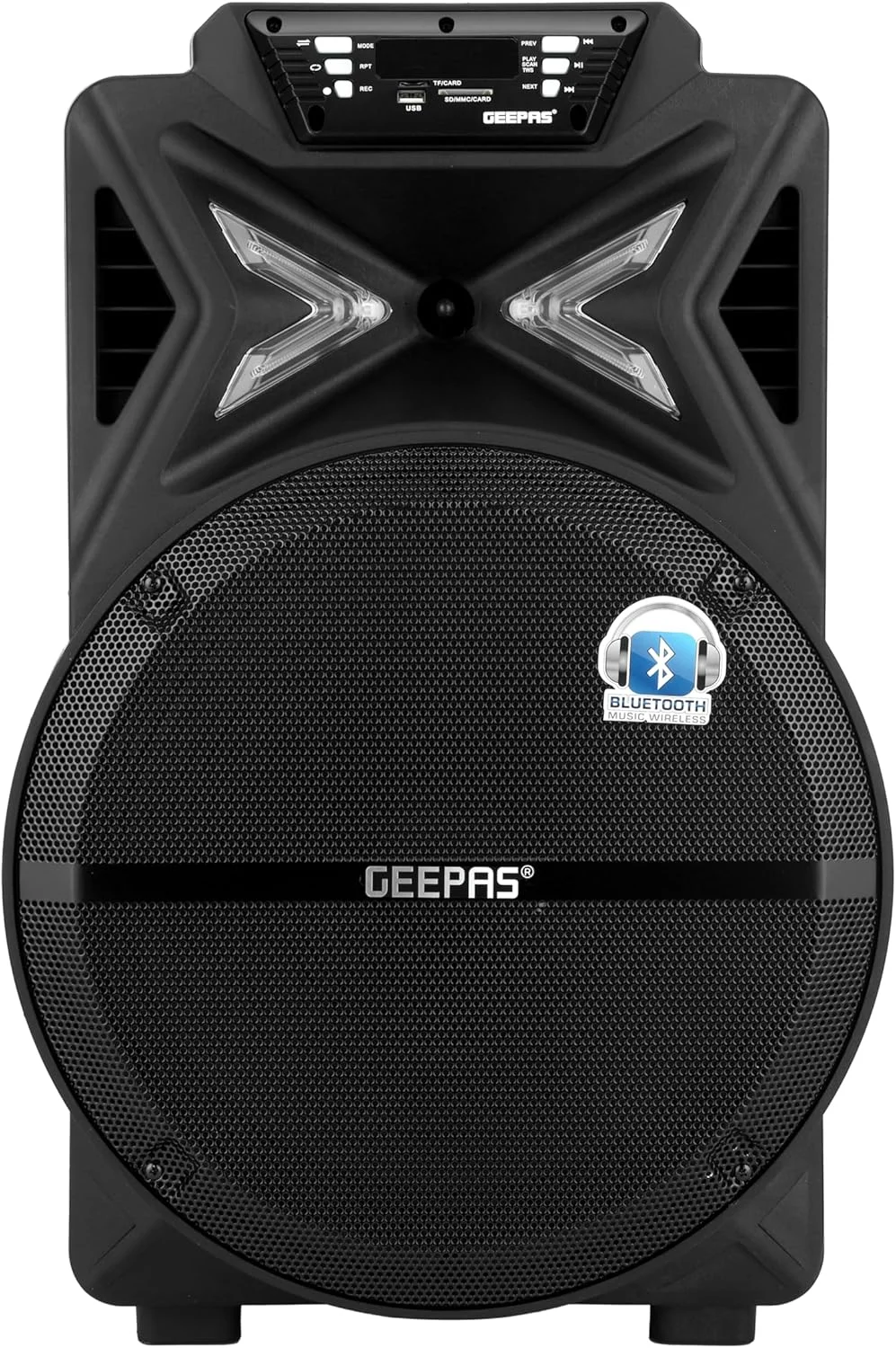 اسپیکر بلوتوثی چرخدار شارژی Geepas GMS11131 - میکروفونهای بیسیم، باتری قابل شارژ | اسپیکر کارائوکه DJ | دسته چرخدار، ورودی USB و AUX اسپیکر بلوتوثی چرخدار شارژی Geepas GMS11131 - میکروفونهای بیسیم، باتری قابل شارژ | اسپیکر کارائوکه DJ | دسته چرخدار، ورودی USB و AUX