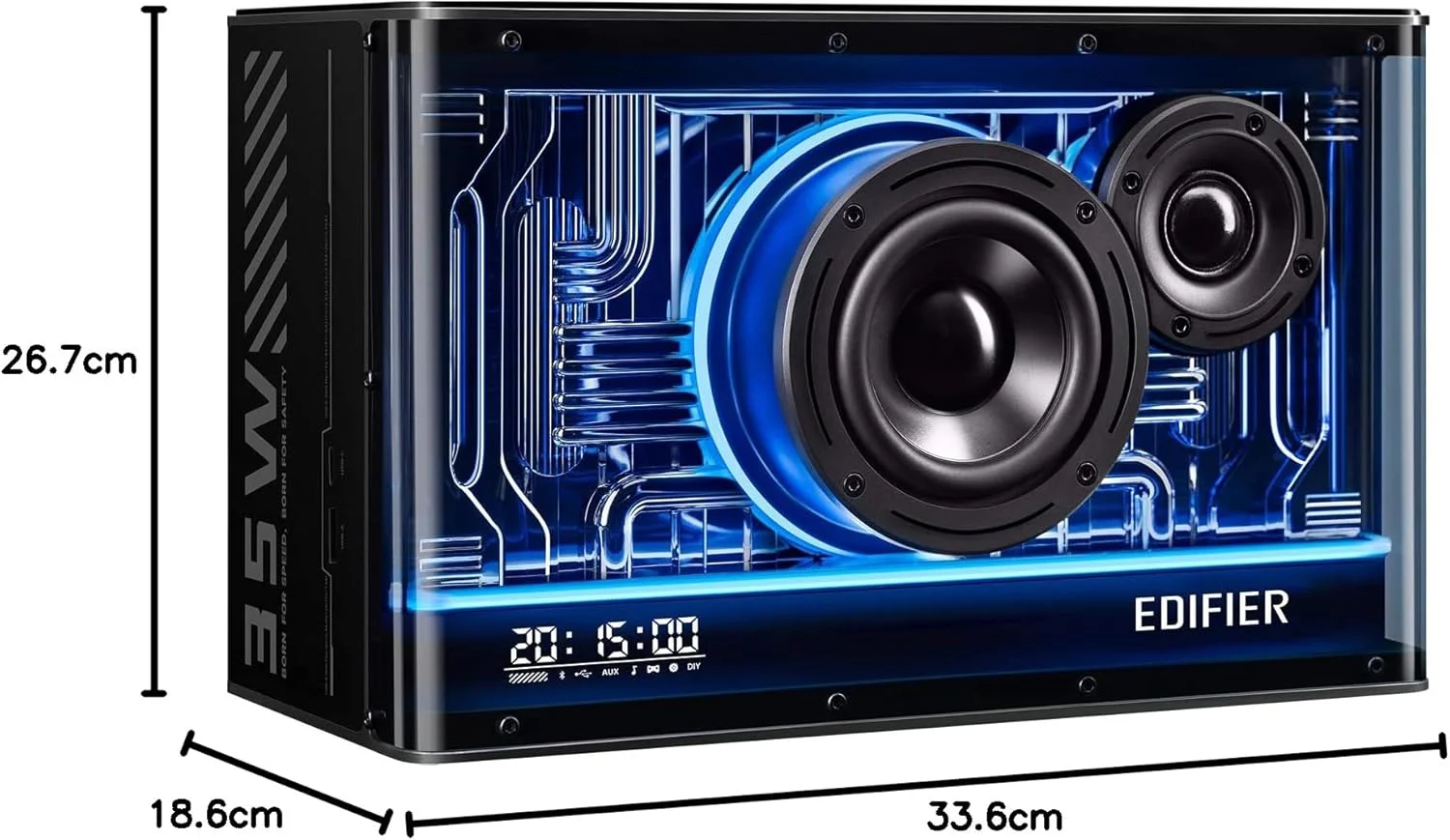 اسپیکر بلوتوث رومیزی Edifier QD35، دارای گواهینامه Hi-Res Audio و Hi-Res Audio Wireless، اسپیکر کامپیوتر با شارژ فوق سریع 35 واتی GaN، جلوه های نورپردازی خیره کننده، اسپیکر خانگی برای تلفن، مشکی اسپیکر بلوتوث رومیزی Edifier QD35، دارای گواهینامه Hi-Res Audio و Hi-Res Audio Wireless، اسپیکر کامپیوتر با شارژ فوق سریع 35 واتی GaN، جلوه های نورپردازی خیره کننده، اسپیکر خانگی برای تلفن، مشکی