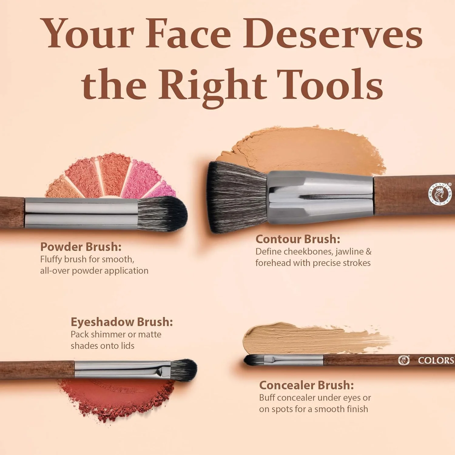 ست برس آرایشی 8 عددی Colors Queen Blend & Buff به همراه نگهدارنده | استفاده آسان و کاربرد دقیق برای مایع، کرم و پودر | ست برس آرایشی چند منظوره صورت و چشم با موهای فوق العاده نرم ست برس آرایشی 8 عددی Colors Queen Blend & Buff به همراه نگهدارنده | استفاده آسان و کاربرد دقیق برای مایع، کرم و پودر | ست برس آرایشی چند منظوره صورت و چشم با موهای فوق العاده نرم