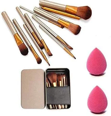 ست برس آرایشی CHITROSE - 12 عدد برس آرایشی قهوه ای با 2 عدد اسفنج آرایشی صورتی - (بسته 14 عددی) ست برس آرایشی CHITROSE - 12 عدد برس آرایشی قهوه ای با 2 عدد اسفنج آرایشی صورتی - (بسته 14 عددی)