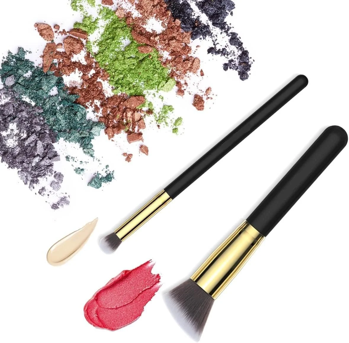 ست براش آرایشی 13 عددی ClubBeauty - شامل 10 براش حرفه ای برای کرم پودر، ترکیب، رژگونه، چشم، صورت، پودر مایع و کرمی به همراه اسفنج آرایشی قارچی، یک عدد تمیز کننده براش و یک عدد بلندر