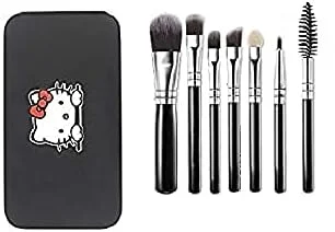 ست برس آرایشی 7 تکه Catiblue (رنگ ممکن است متفاوت باشد) با جعبه نگهداری + پد اسفنجی (رنگ ممکن است متفاوت باشد)