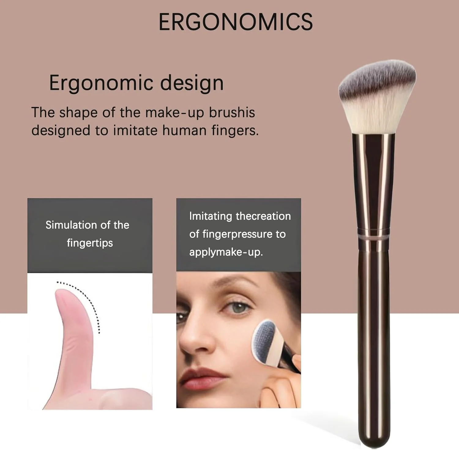 ست برس آرایشی 10 تکه Checkzed، دسته چوبی برنزی شیک، موهای مصنوعی نرم، کیت برس کامل و کیف شانه برای کرم پودر، رژگونه، سایه چشم و کانتورینگ ست برس آرایشی 10 تکه Checkzed، دسته چوبی برنزی شیک، موهای مصنوعی نرم، کیت برس کامل و کیف شانه برای کرم پودر، رژگونه، سایه چشم و کانتورینگ