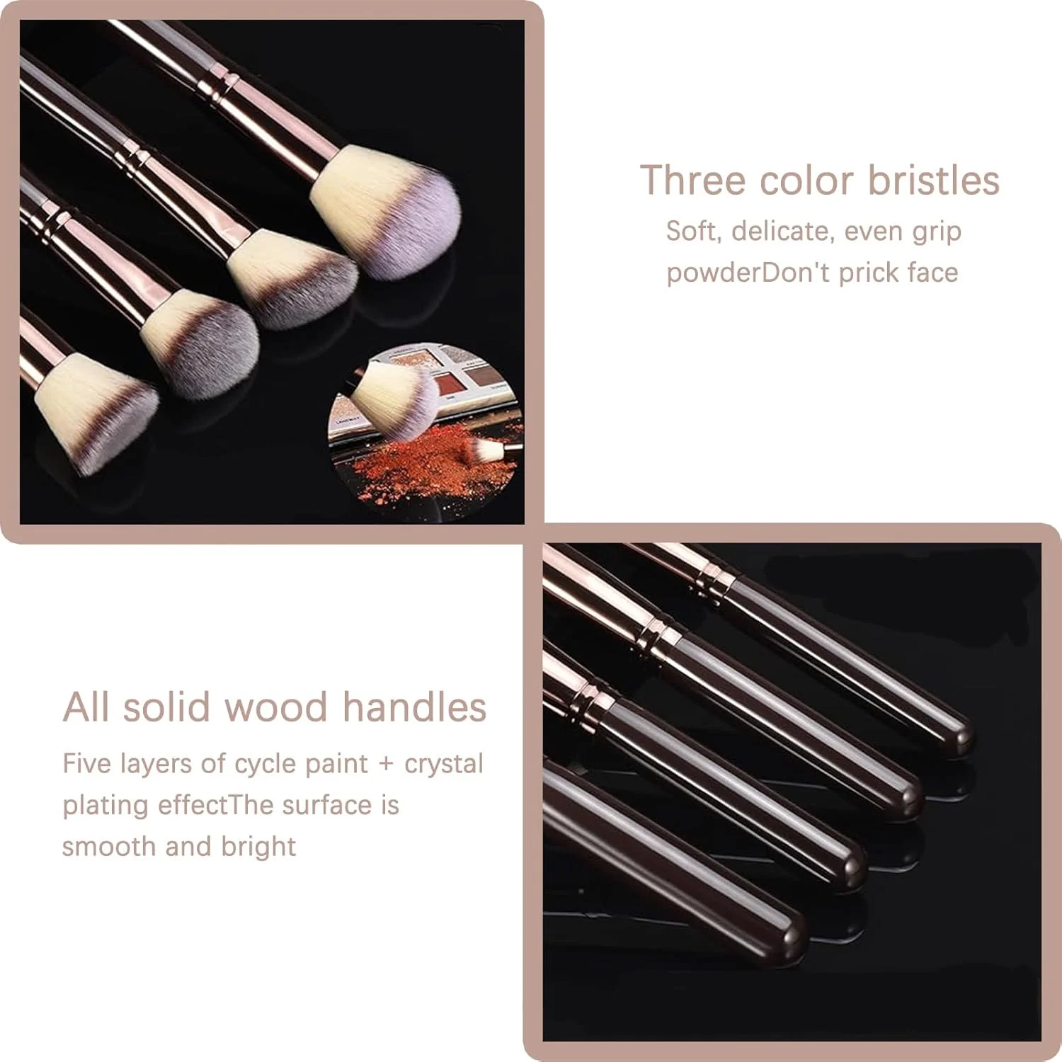 ست برس آرایشی 10 تکه Checkzed، دسته چوبی برنزی شیک، موهای مصنوعی نرم، کیت برس کامل و کیف شانه برای کرم پودر، رژگونه، سایه چشم و کانتورینگ ست برس آرایشی 10 تکه Checkzed، دسته چوبی برنزی شیک، موهای مصنوعی نرم، کیت برس کامل و کیف شانه برای کرم پودر، رژگونه، سایه چشم و کانتورینگ