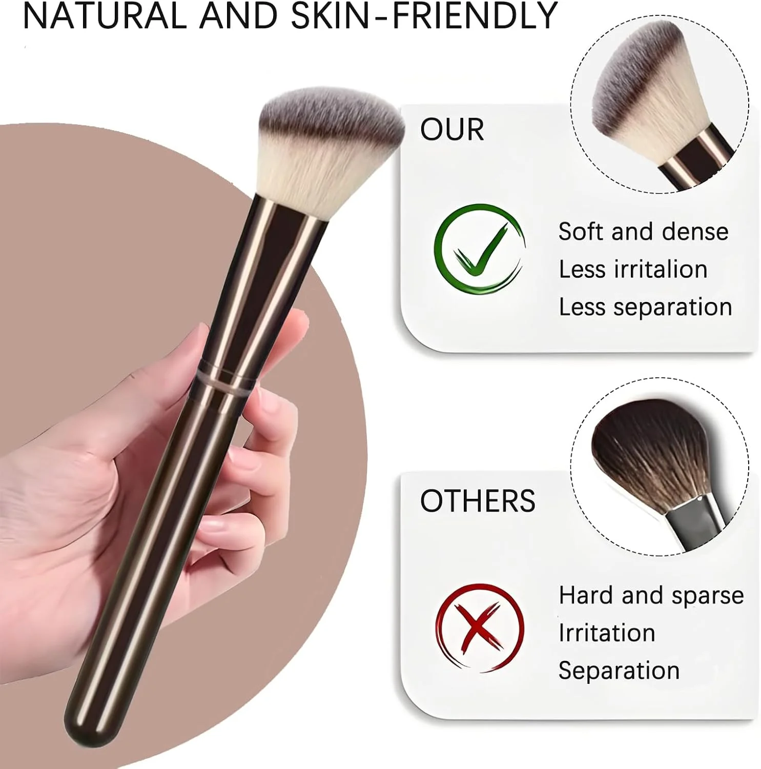 ست برس آرایشی 10 تکه Checkzed، دسته چوبی برنزی شیک، موهای مصنوعی نرم، کیت برس کامل و کیف شانه برای کرم پودر، رژگونه، سایه چشم و کانتورینگ ست برس آرایشی 10 تکه Checkzed، دسته چوبی برنزی شیک، موهای مصنوعی نرم، کیت برس کامل و کیف شانه برای کرم پودر، رژگونه، سایه چشم و کانتورینگ