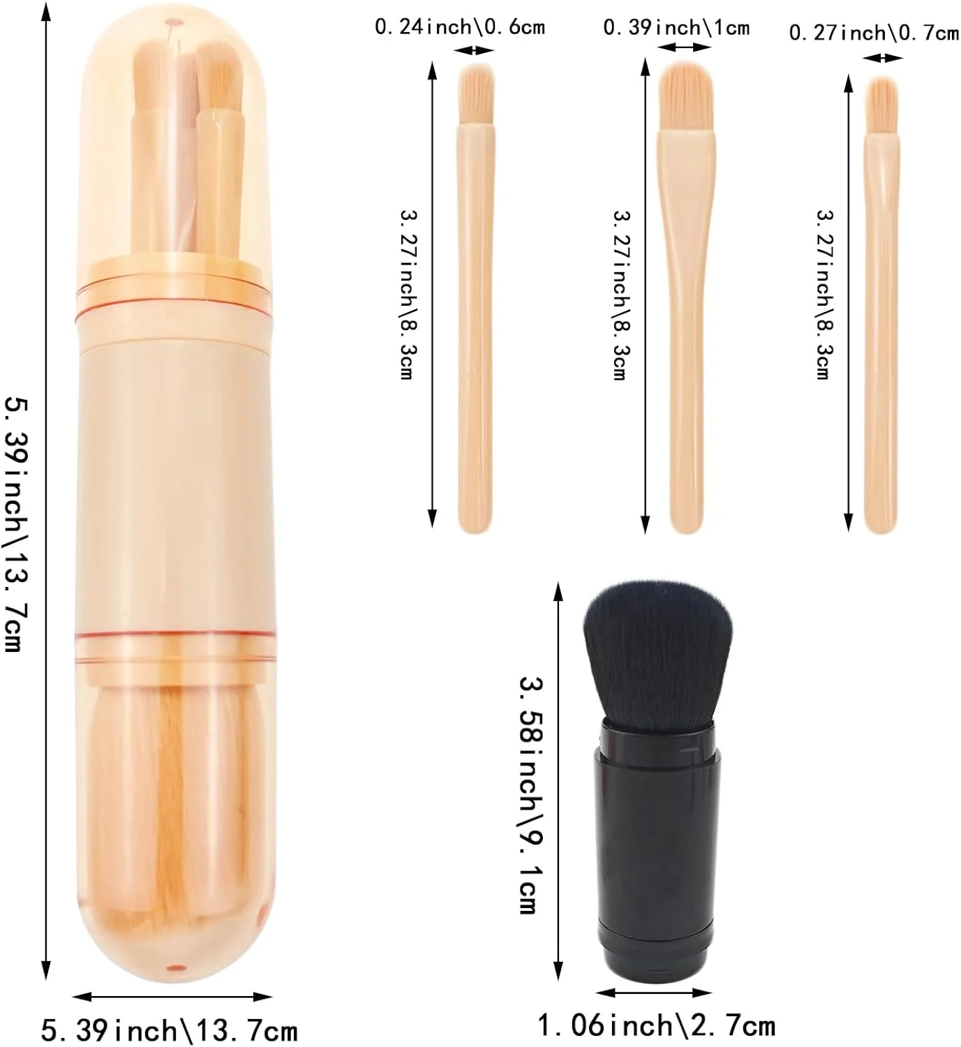 ست برس آرایشی مسافرتی Capiant، 3 عددی، 4 در 1، برس لب کوچک قابل حمل، برس فونداسیون، برس پودر ترکیبی، برس سایه چشم، برای برس آرایشی لوازم آرایشی صورت زنانه ست برس آرایشی مسافرتی Capiant، 3 عددی، 4 در 1، برس لب کوچک قابل حمل، برس فونداسیون، برس پودر ترکیبی، برس سایه چشم، برای برس آرایشی لوازم آرایشی صورت زنانه