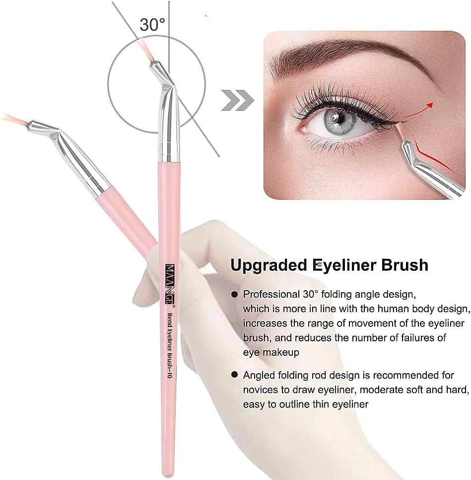 ست 20 عددی برس آرایشی حرفه ای CARAPACE، شامل برس های کرم پودر، سایه چشم، رژگونه، برس مسافرتی کابوکی، برس های ترکیب کننده کانسیلر، پودر صورت و ست برس های آرایش چشم (صورتی)