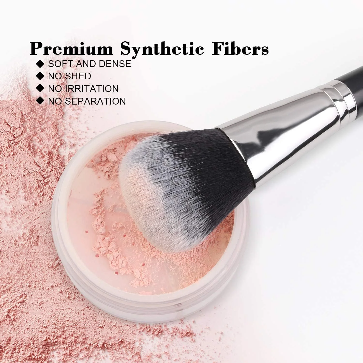 ست 20 عددی برس آرایشی حرفه ای CARAPACE، شامل برس های کرم پودر، سایه چشم، رژگونه، برس مسافرتی کابوکی، برس های ترکیب کننده کانسیلر، پودر صورت و ست برس های آرایش چشم (صورتی)