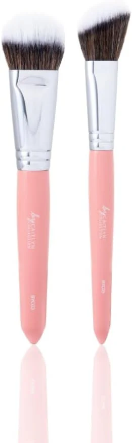 ست براش دوگانه لوکس دو-فیبر By Caitlyn - ست براش آرایشی حرفه ای برای ترکیب، پرداخت و استفاده بی نقص - براش های آرایشی دو-فیبر مصنوعی ممتاز