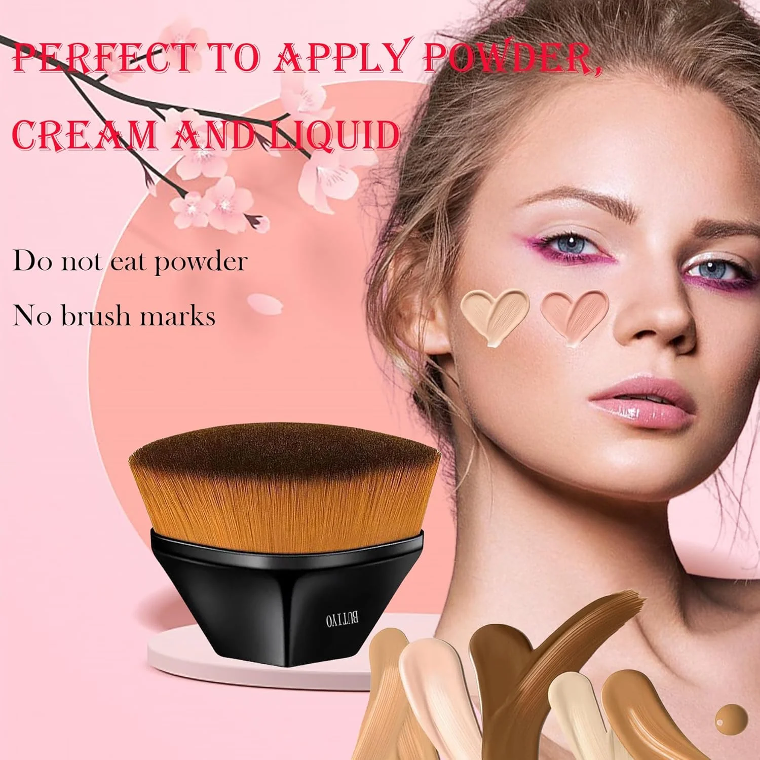 براش کرم پودر BUTIYO، براش کابوکی بی نقص برای کرم پودر مایع، ست براش آرایشی، آرایش نرم و مصنوعی برای زنان (1 عدد مشکی) FB001 براش کرم پودر BUTIYO، براش کابوکی بی نقص برای کرم پودر مایع، ست براش آرایشی، آرایش نرم و مصنوعی برای زنان (1 عدد مشکی) FB001