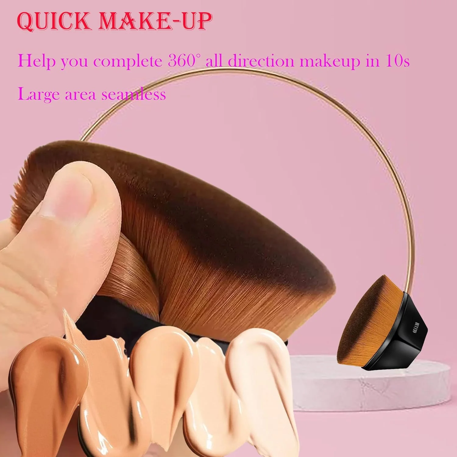 براش کرم پودر BUTIYO، براش کابوکی بی نقص برای کرم پودر مایع، ست براش آرایشی، آرایش نرم و مصنوعی برای زنان (1 عدد مشکی) FB001 براش کرم پودر BUTIYO، براش کابوکی بی نقص برای کرم پودر مایع، ست براش آرایشی، آرایش نرم و مصنوعی برای زنان (1 عدد مشکی) FB001