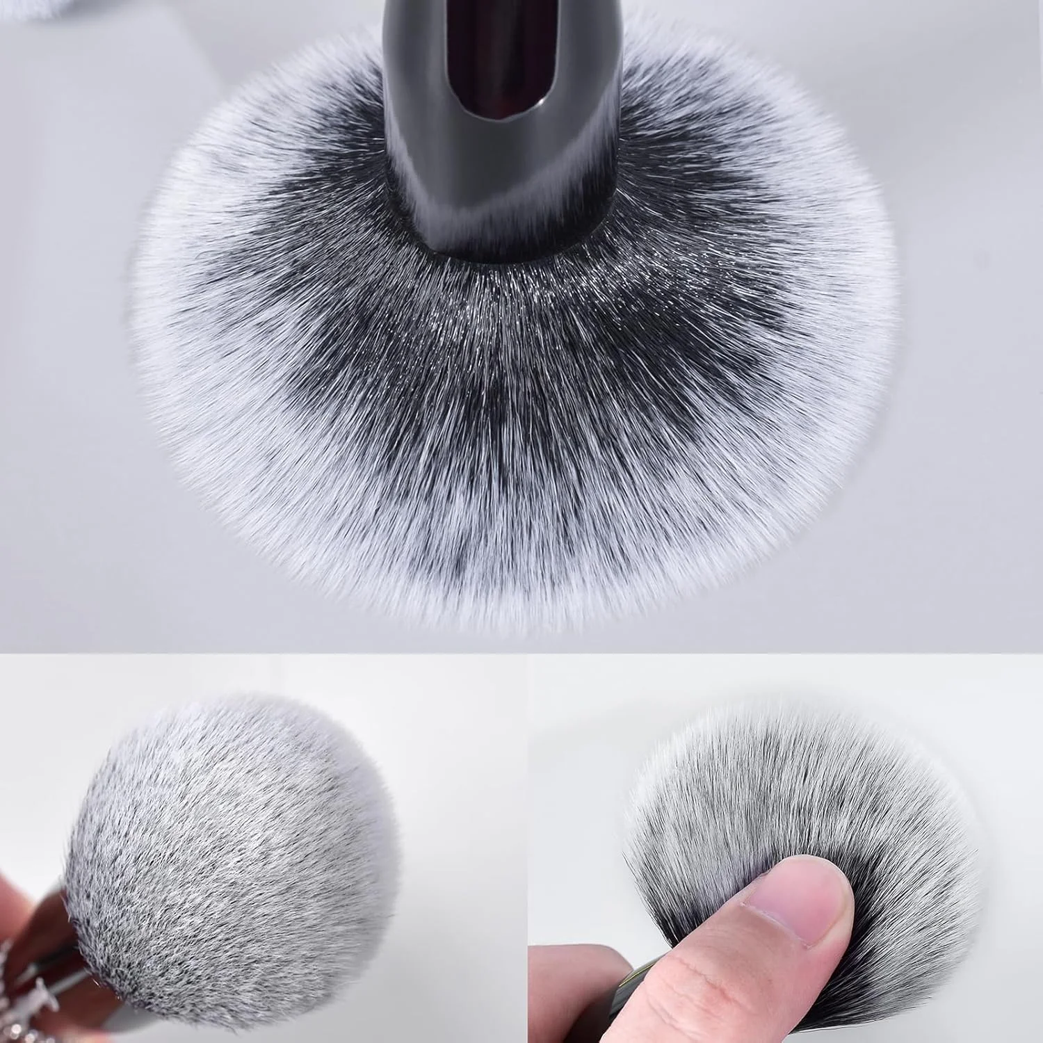 ست برس آرایشی حرفه ای Bueart Design، 16 تکه، موهای مصنوعی با طراحی نگین دار، مشکی