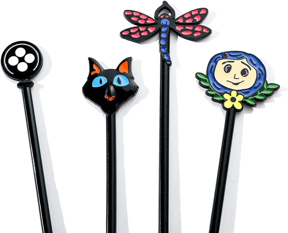 ست براش آرایشی بولباسور فیلم ترسناک کورالین - ست براش آرایشی جذاب زنانه هالووین کورالین، مجموعه یادبود فلزی، کیف بند دار نقره ای (ست براش آرایشی)