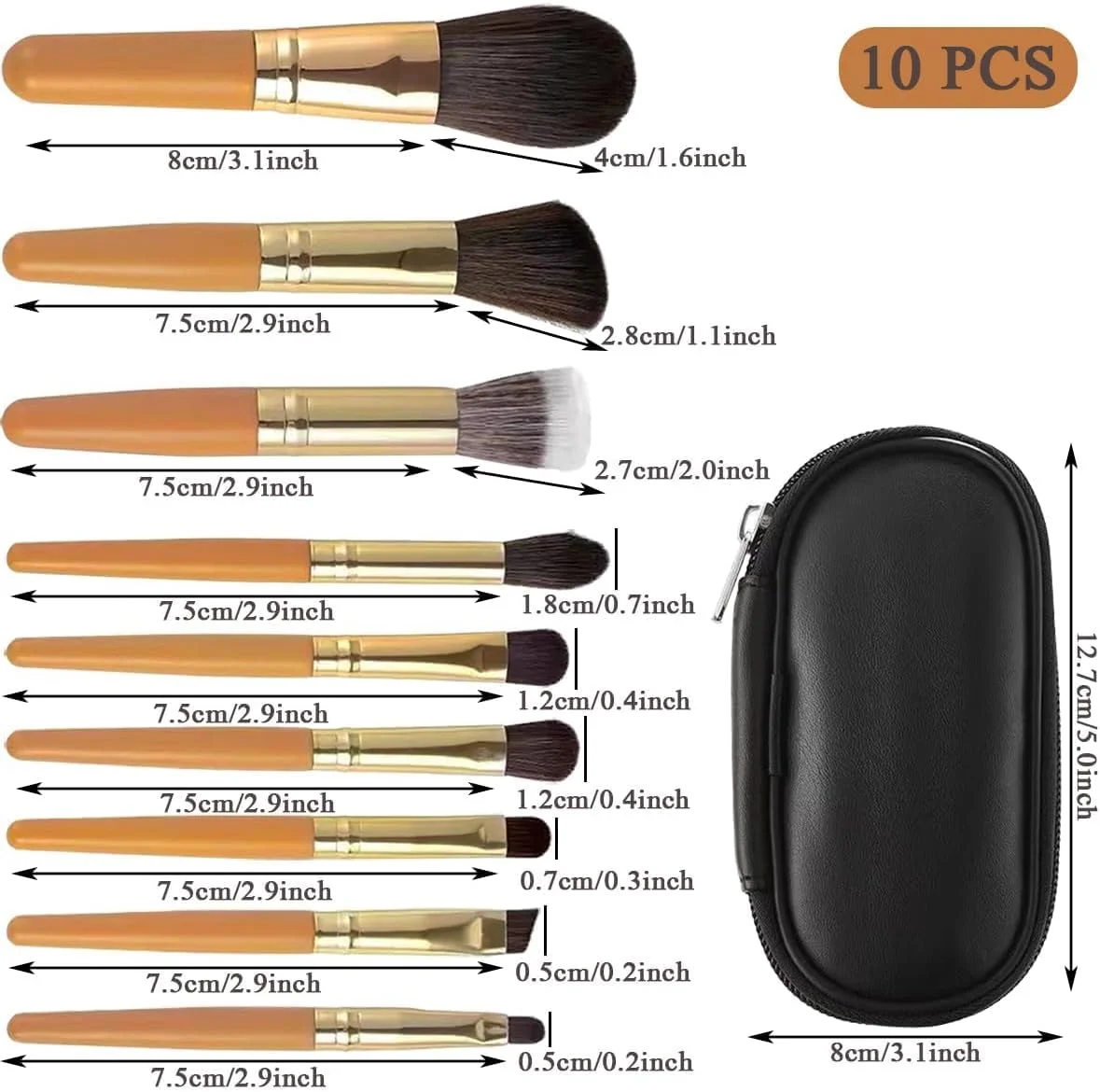 ست براش مینی آرایشی بوکلا، 9 تکه براش مسافرتی قابل حمل با کیف نگهداری، برای براش کرم پودر، رژگونه، پودر، سایه چشم و لوازم آرایشی ست براش مینی آرایشی بوکلا، 9 تکه براش مسافرتی قابل حمل با کیف نگهداری، برای براش کرم پودر، رژگونه، پودر، سایه چشم و لوازم آرایشی